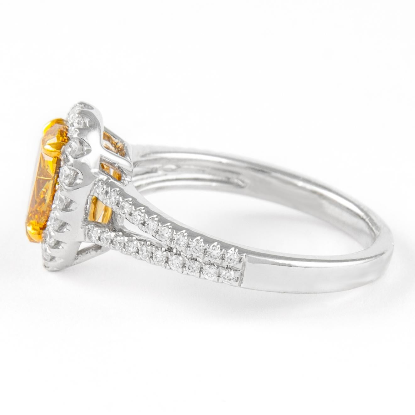 Alexander Beverly Hills GIA 1.02ct Fancy Deep Orangey Yellow Diamond Ring 18k In New Condition For Sale In BEVERLY HILLS, CA