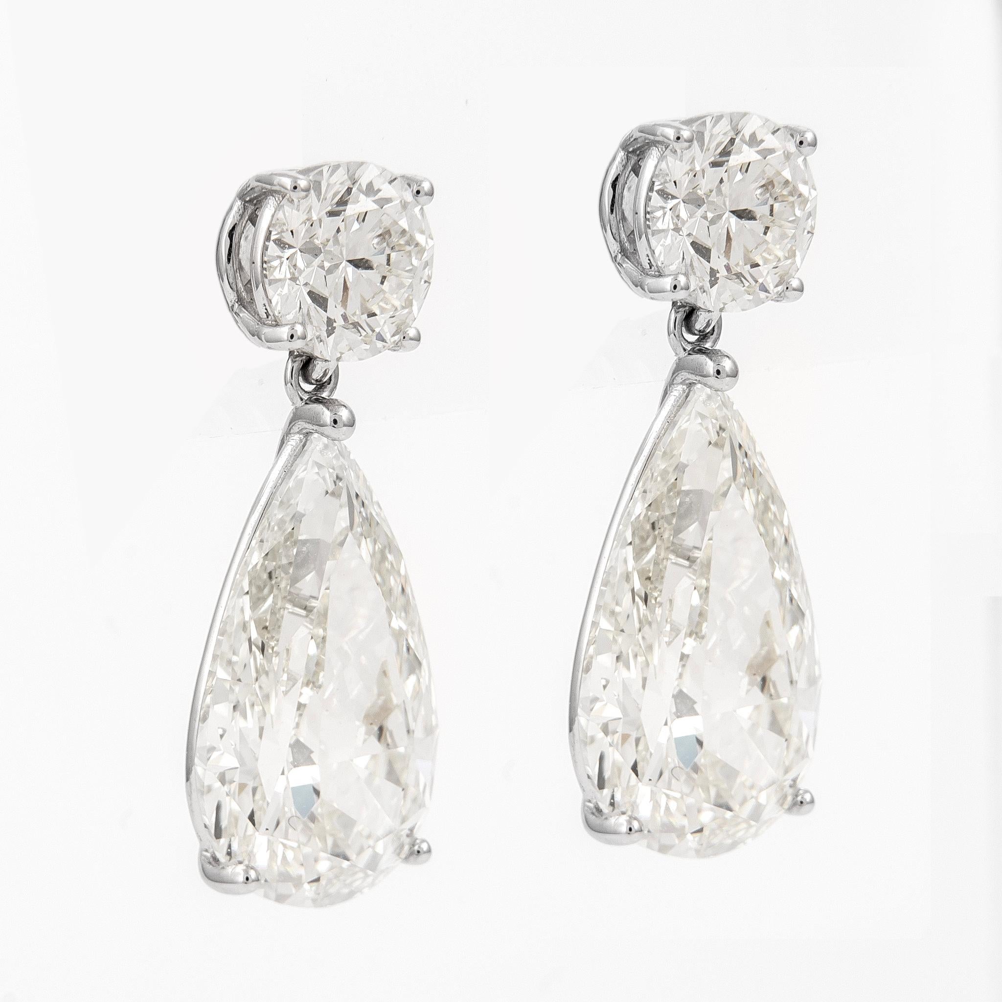 Moderne Alexander GIA 12.49 Carat diamant rond et poire boucles d'oreilles détachables 18k en vente