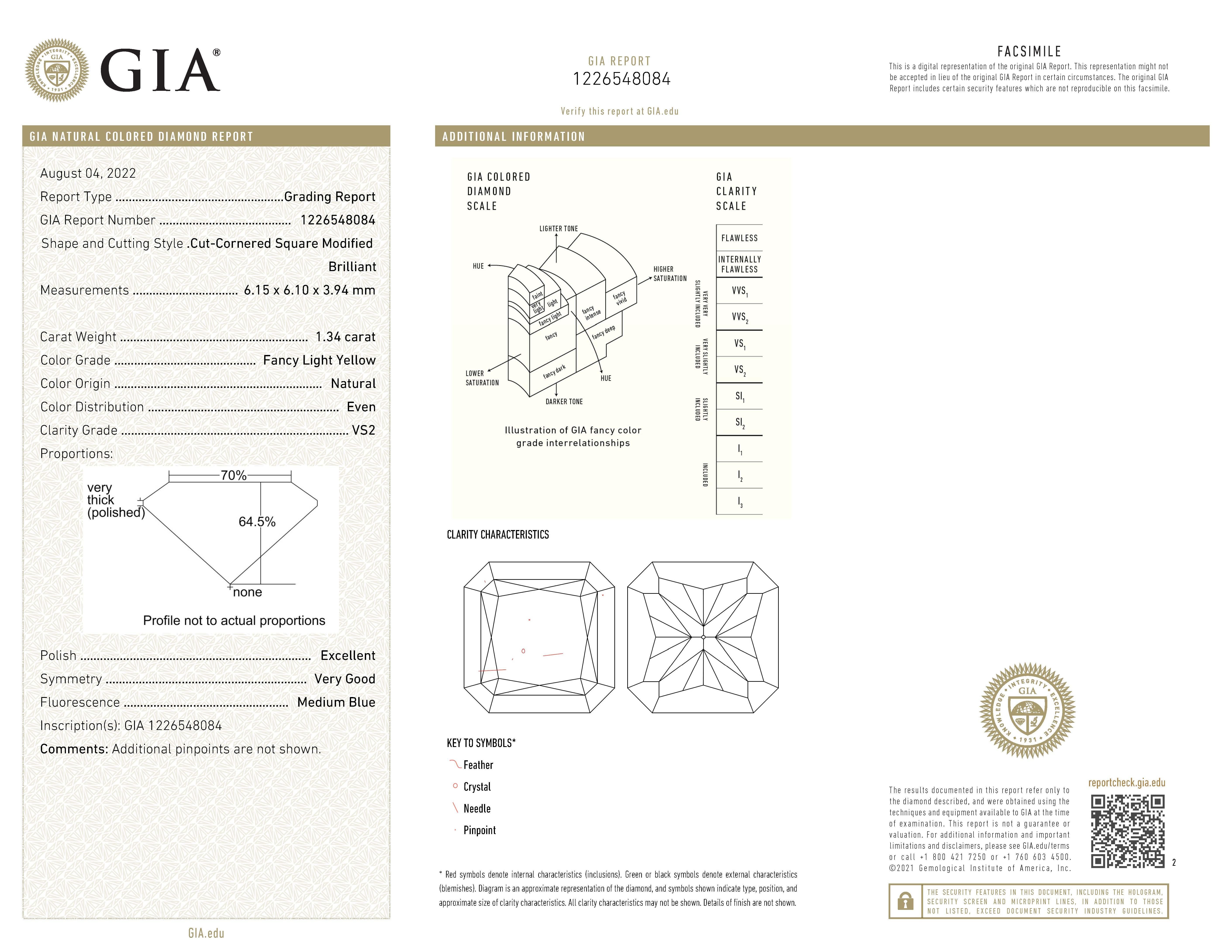 Alexander GIA 1,34 Karat Fancy Hellgelber VS2 Diamant mit Halo 18k Zweifarbiger Diamant im Zustand „Neu“ in BEVERLY HILLS, CA