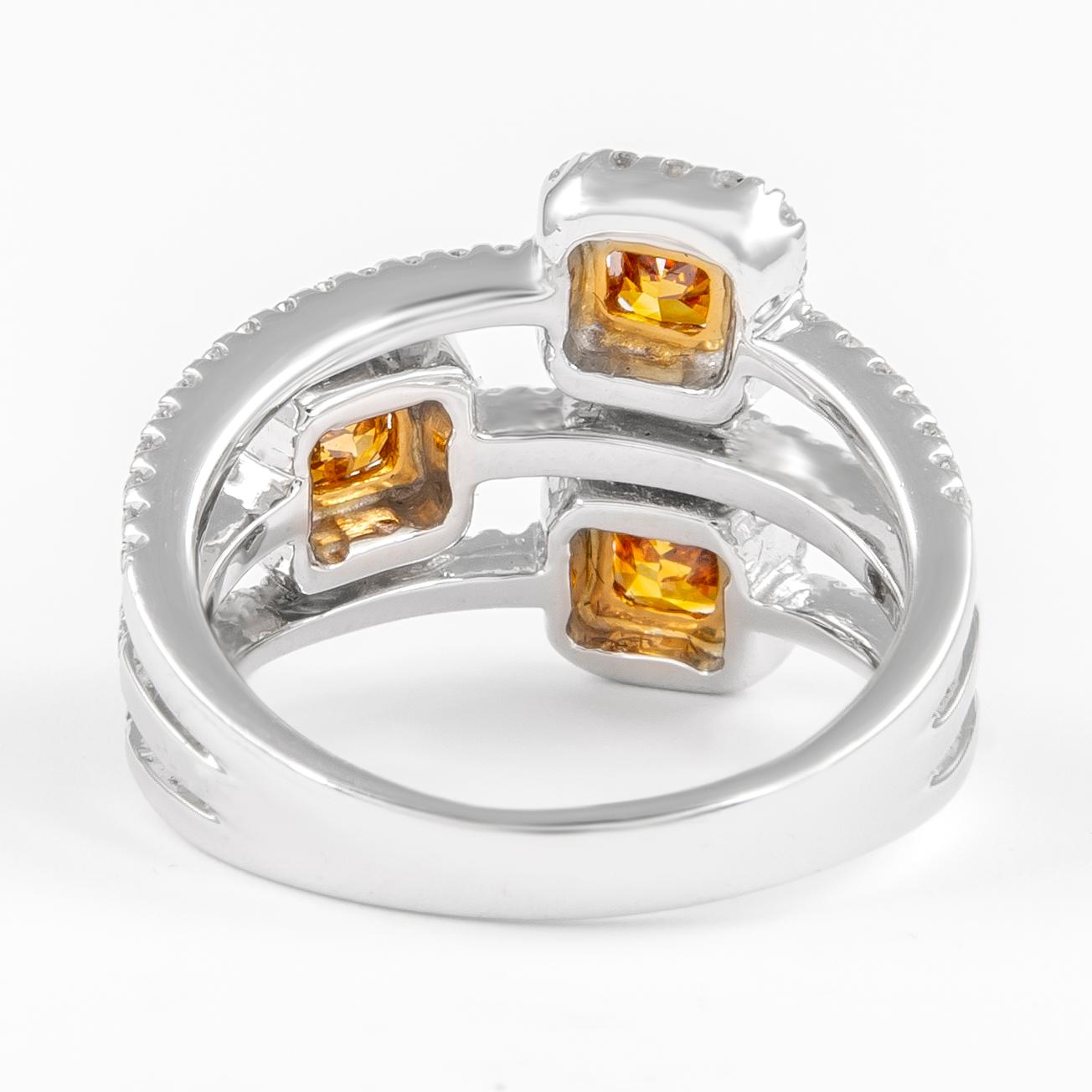 Contemporary Alexander GIA 1.65ctt Fancy Intense Brownish Orangey Yellow Diamond Ring 18k For Sale