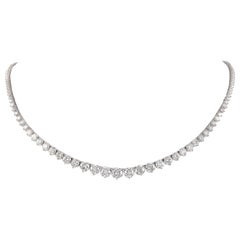 Alexander GIA 17,65 Karat Diamant Tennis Riviera Halskette 18k Weißgold