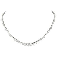 Alexander GIA 17.80 Carat Diamond Tennis Riviera Necklace 18k White Gold
