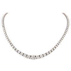 Alexander GIA 22,38 Carati Diamante Tennis Riviera Collana in oro bianco 18k
