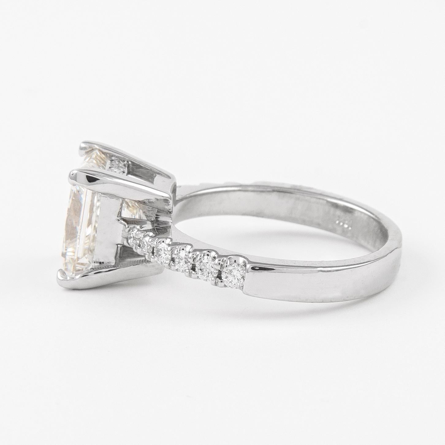 Alexander GIA 3.01 Carat Princess Cut Diamond J VS1 Engagement Ring White Gold In New Condition For Sale In BEVERLY HILLS, CA