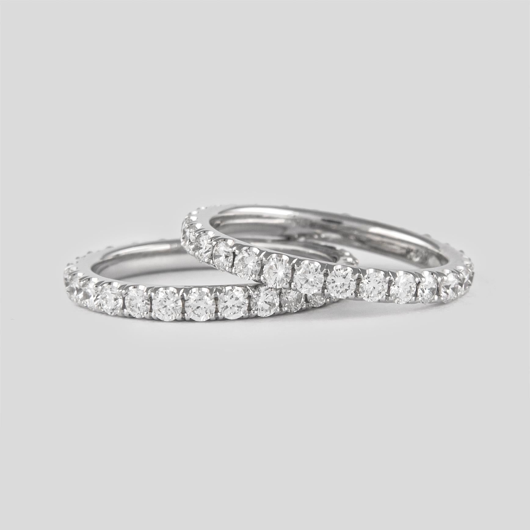 Alexander GIA 3.16ct F VS1 Emerald Cut Diamond Ring & Two Eternity Bands 18k 1