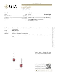 Alexander Beverly Hills GIA 4.91ct Oval Burmese Ruby with Diamond Earrings 18k