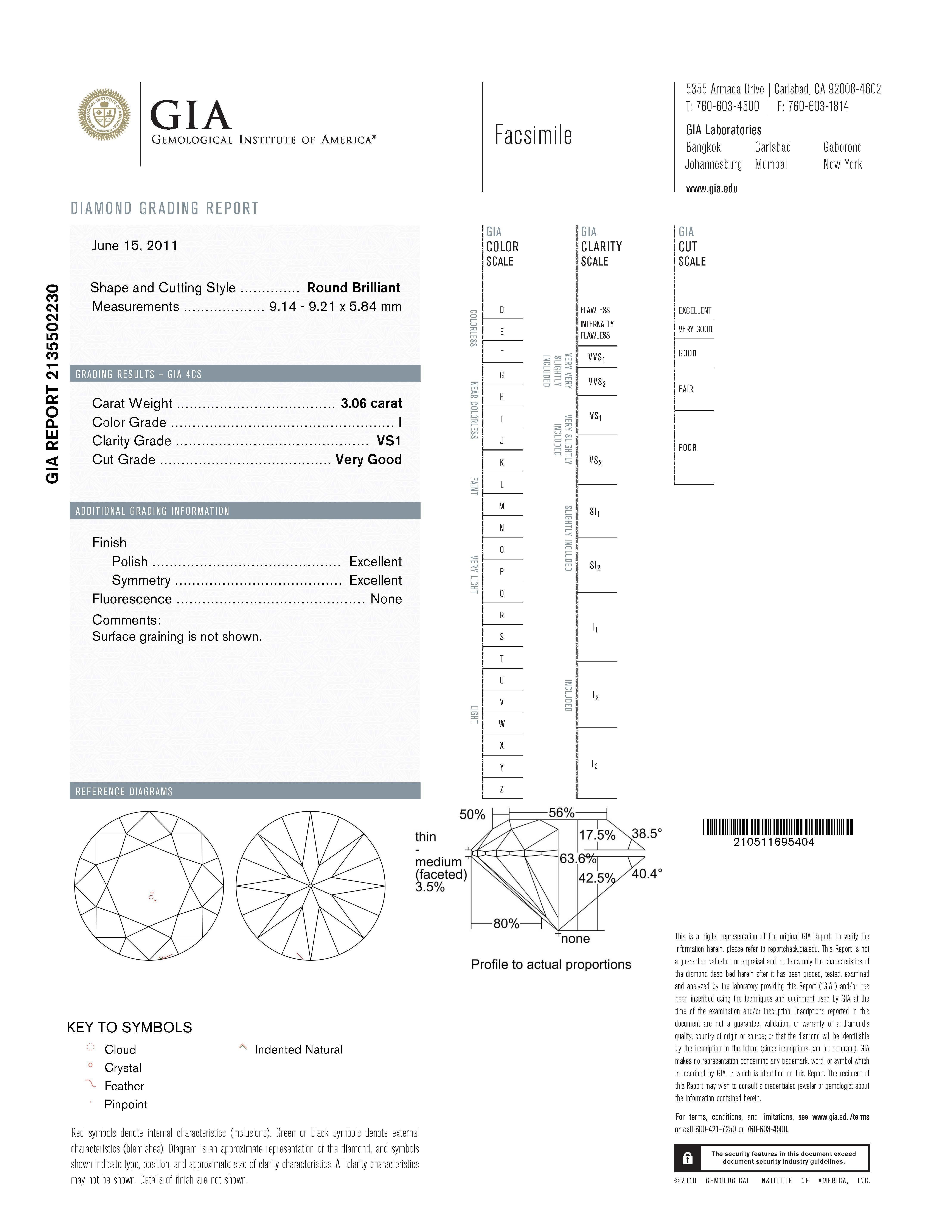 Orecchini classici con diamanti, ogni pietra certificata GIA, di Alexander Beverly Hills.
Due diamanti tondi taglio brillante abbinati per un totale di 6.06 carati. Una pietra di colore I e l'altra di colore J, entrambe di purezza VS1. Quattro