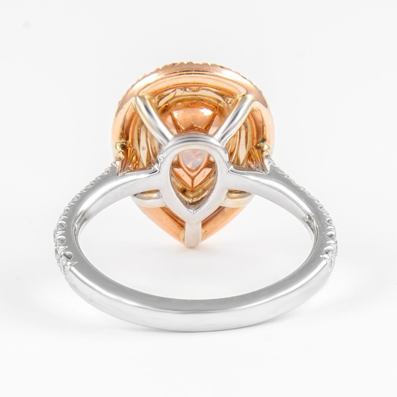 Alexander GIA Certified 1.10ct Pink Diamond Ring 18k Two Tone Gold In New Condition In BEVERLY HILLS, CA