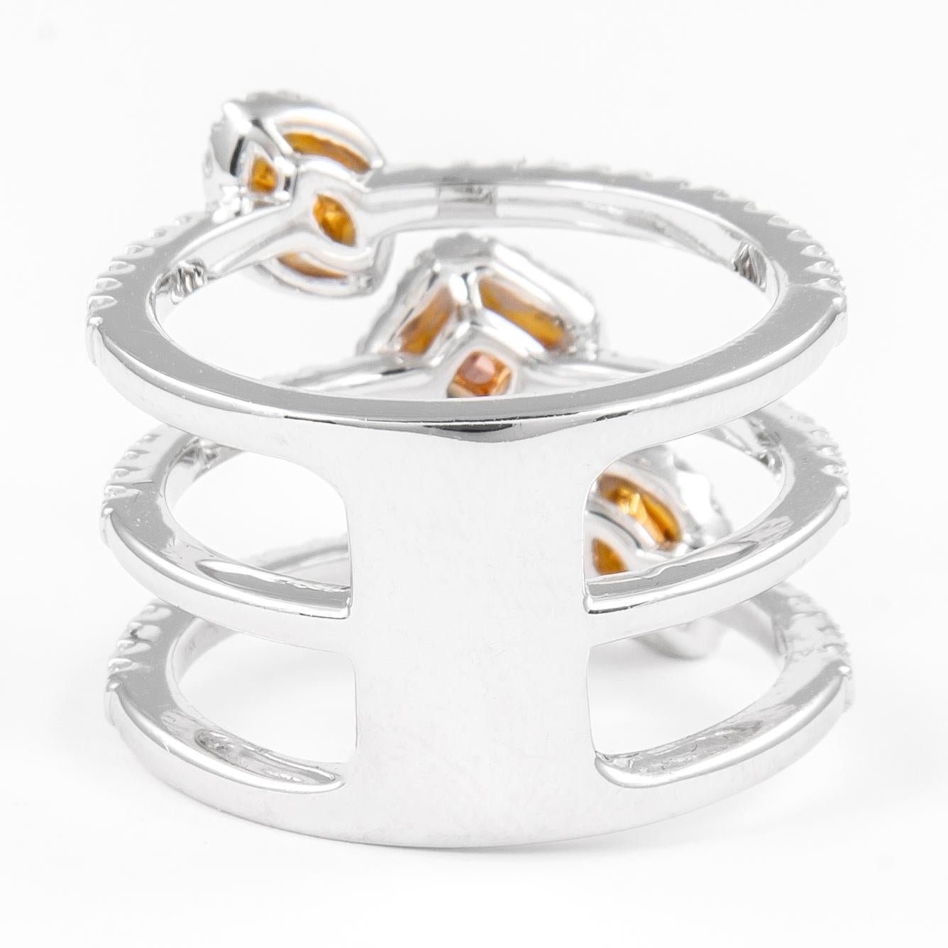 Women's Alexander GIA Certified 1.30ctt Fancy Deep Orangey Pink Diamond Ring 18k For Sale