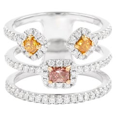 Alexander Bague de cocktail en diamant certifié GIA 1ctt Fancy Deep Brown-Pink 18k