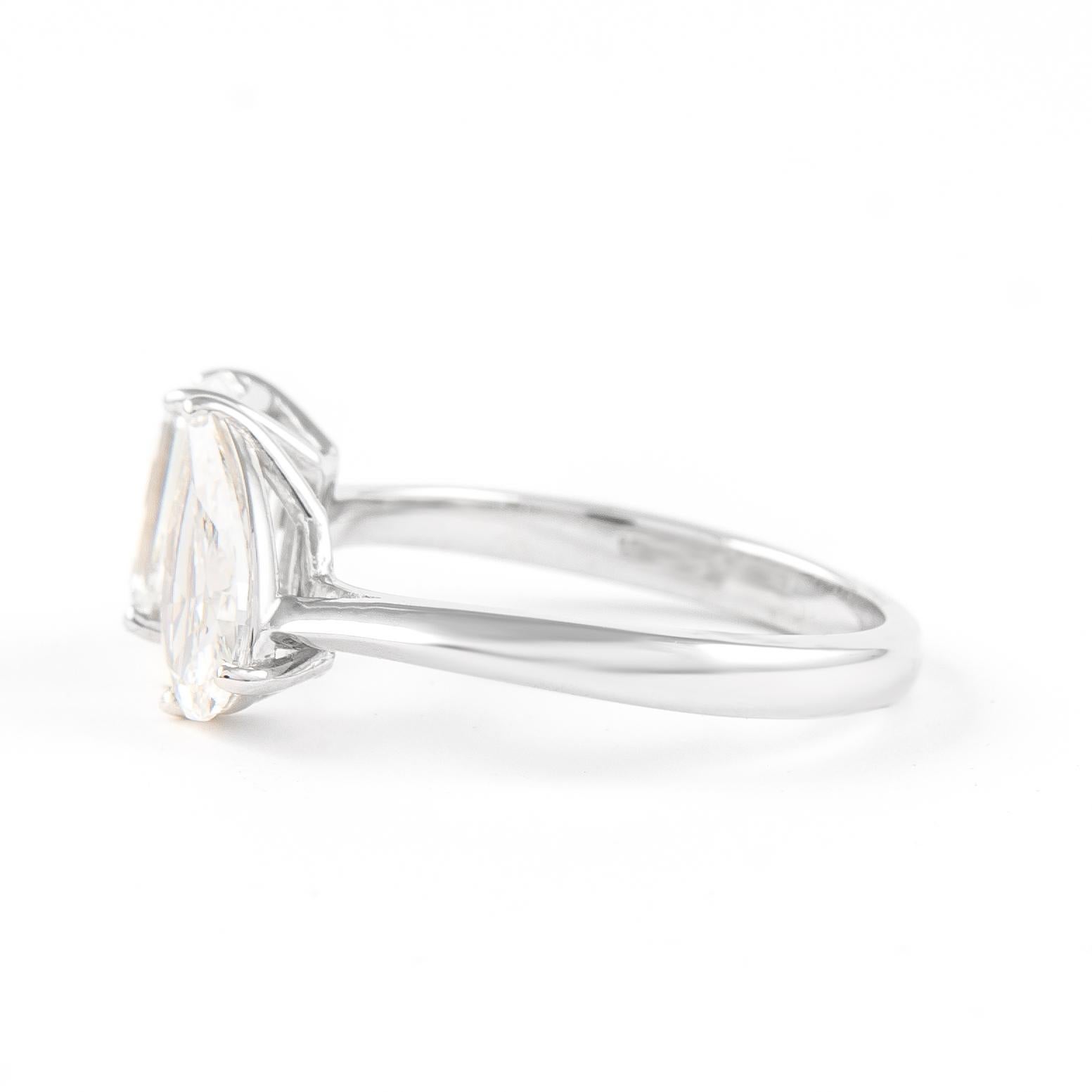 Women's Alexander GIA Certified 2.33 Carat Toi Et Moi Diamonds Ring 18k White Gold For Sale