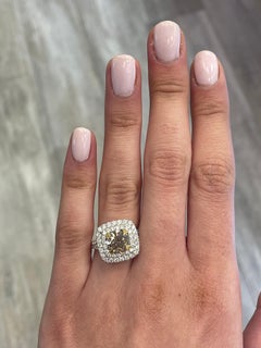 Alexander Beverly Hills GIA 3,34ctt Fancy Dark Brown Diamond Ring 18k Two-Tone (bague à deux tons)