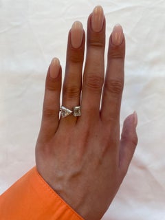 Alexander Anillo de diamantes Toi Et Moi de oro blanco de 18 quilates certificado por el GIA de 3,70 quilates