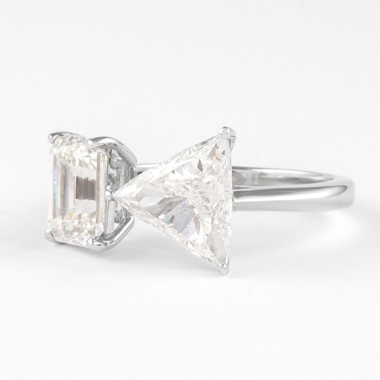 Alexander GIA-zertifizierter 3,70 Karat Toi Et Moi Diamant-Ring aus 18 Karat Weißgold im Zustand „Neu“ im Angebot in BEVERLY HILLS, CA