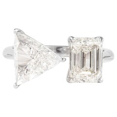 Alexander GIA-zertifizierter 3,70 Karat Toi Et Moi Diamant-Ring aus 18 Karat Weißgold