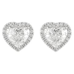 Alexander GIA zertifiziert 4,73 Karat Herz-Diamant mit Halo-Ohrstecker 18k