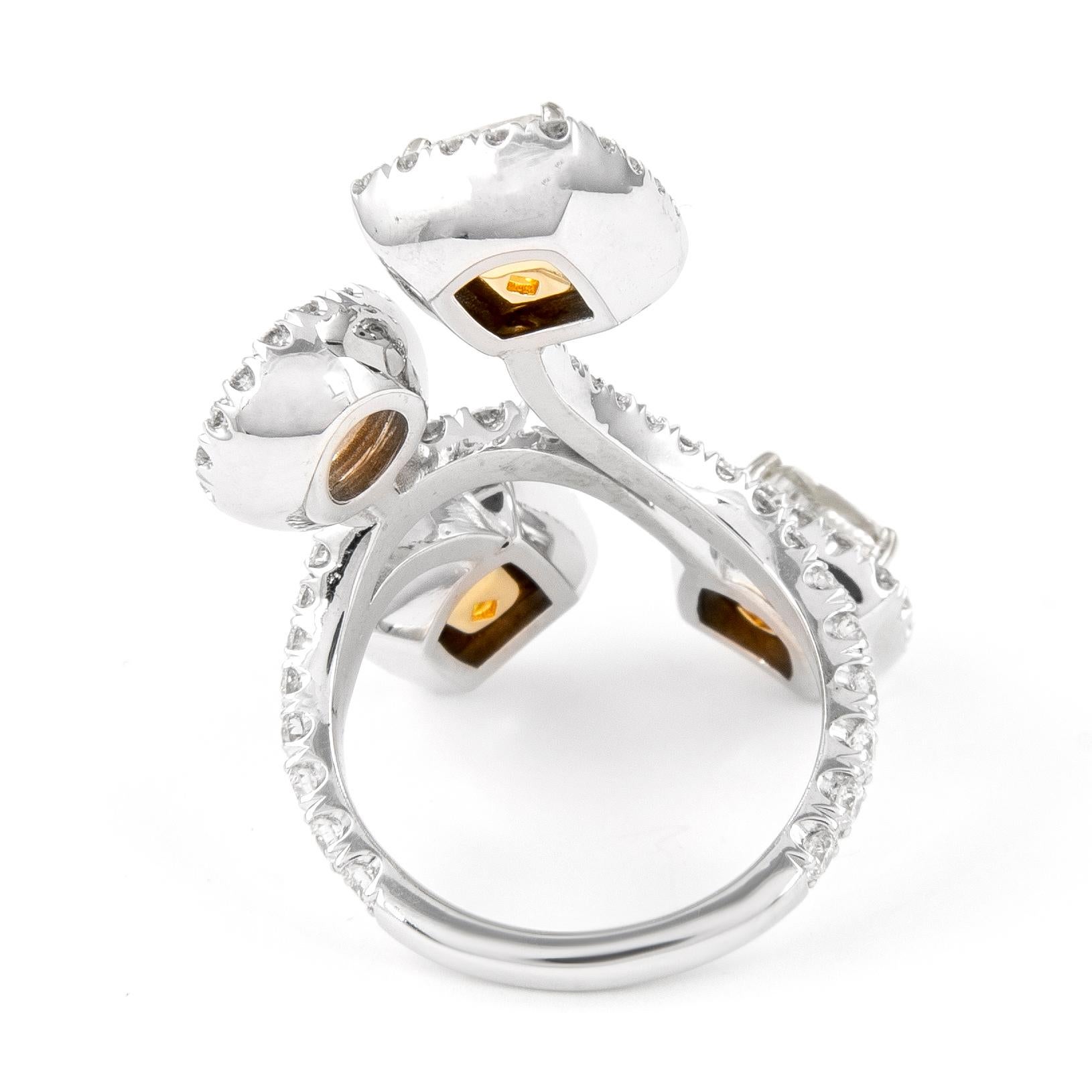 Alexander GIA zertifiziert 7,03 Karat Gelb YZ Diamant-Ring Cocktail-Ring 18k Gold im Zustand „Neu“ im Angebot in BEVERLY HILLS, CA