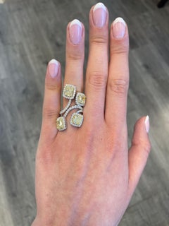 Alexander Beverly Hills GIA 8.15ct Yellow YZ Diamond Ring Cocktail Ring 18k Gold