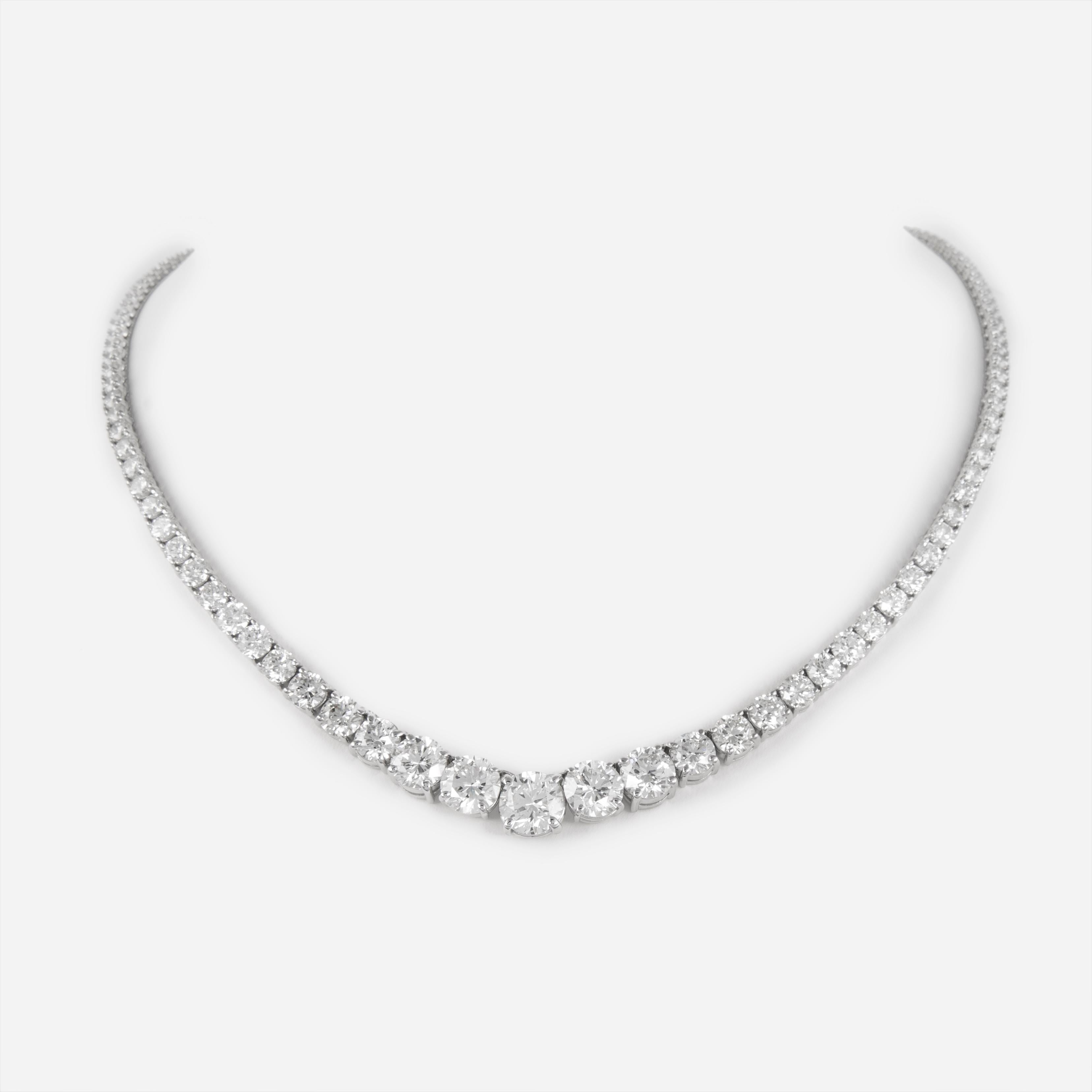 Contemporary Alexander GIA & EGL Certified 17.84ct Diamond 'Center 2.51ct' Necklace 18K Gold For Sale