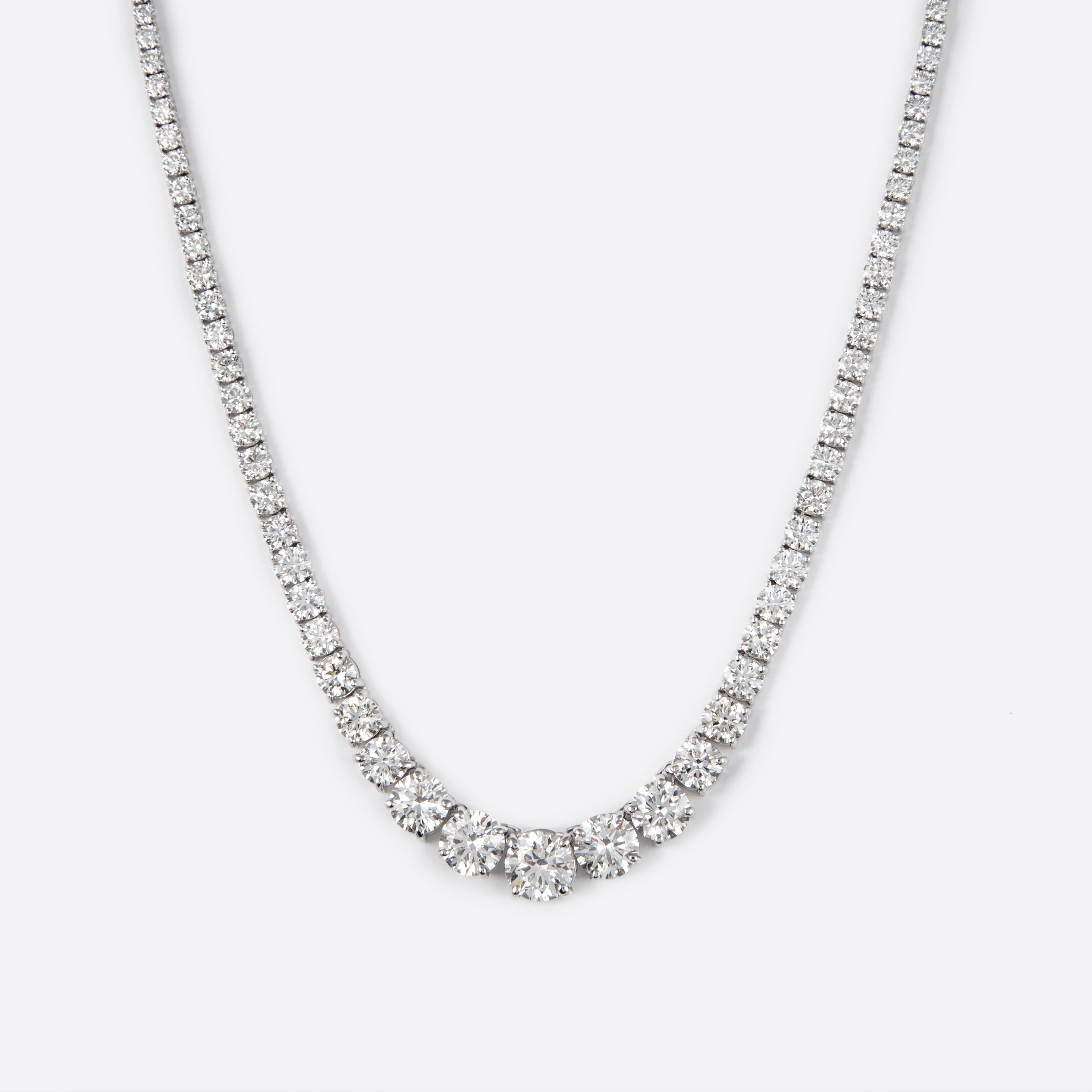 Alexander GIA & EGL Certified 17.84ct Diamond 'Center 2.51ct' Necklace 18K Gold In New Condition For Sale In BEVERLY HILLS, CA