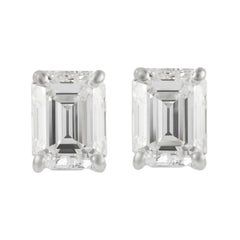 Alexander GIA G VS1 2.37 Carat Emerald Cut Diamond Stud Earrings White Gold Alexander GIA G VS1 2.37 Carat Emerald Cut Diamond Stud Earrings White Gold