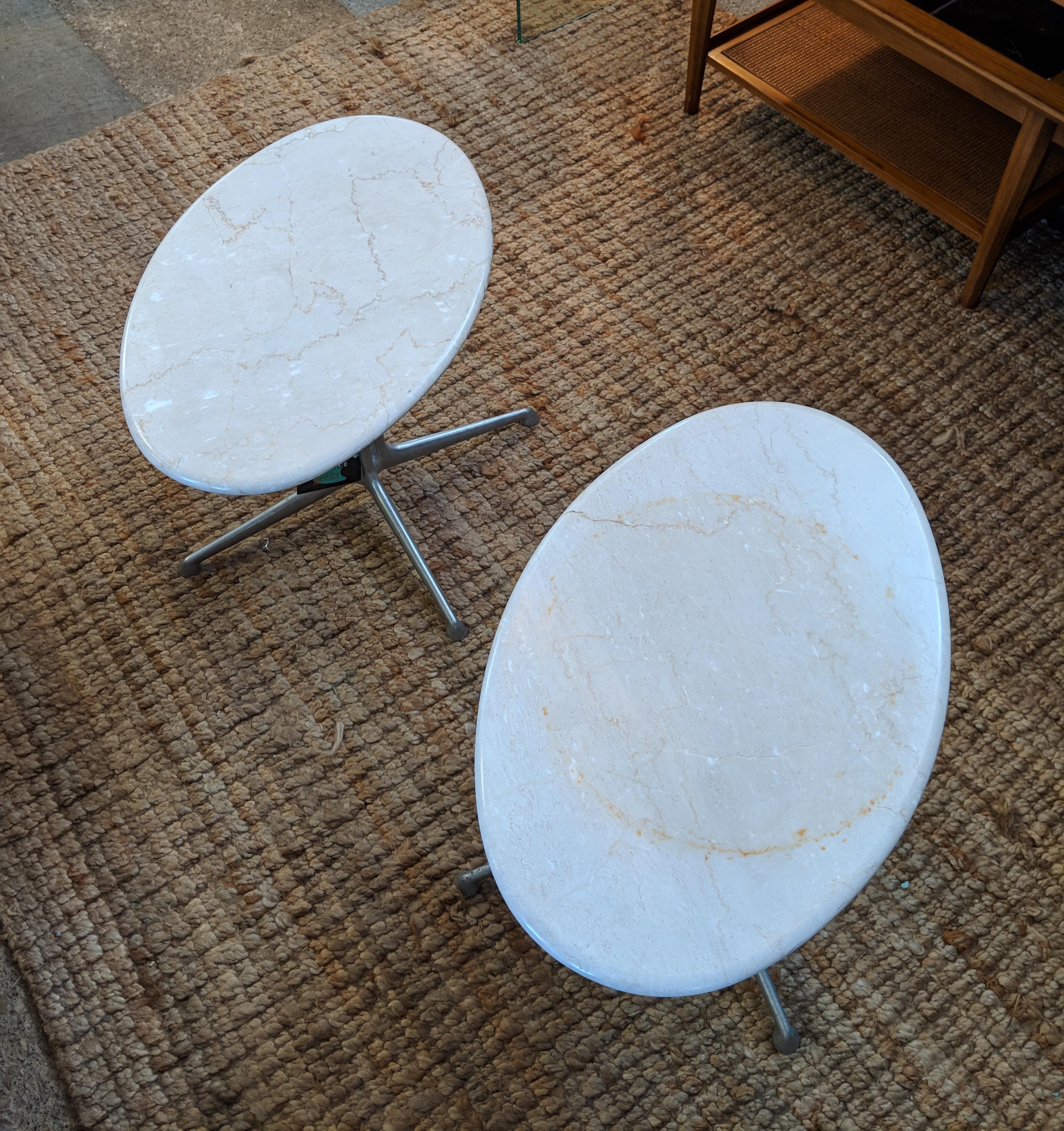 20th Century Alexander Girard for Herman Miller Marble Side Tables With La Fonda Bases For Sale
