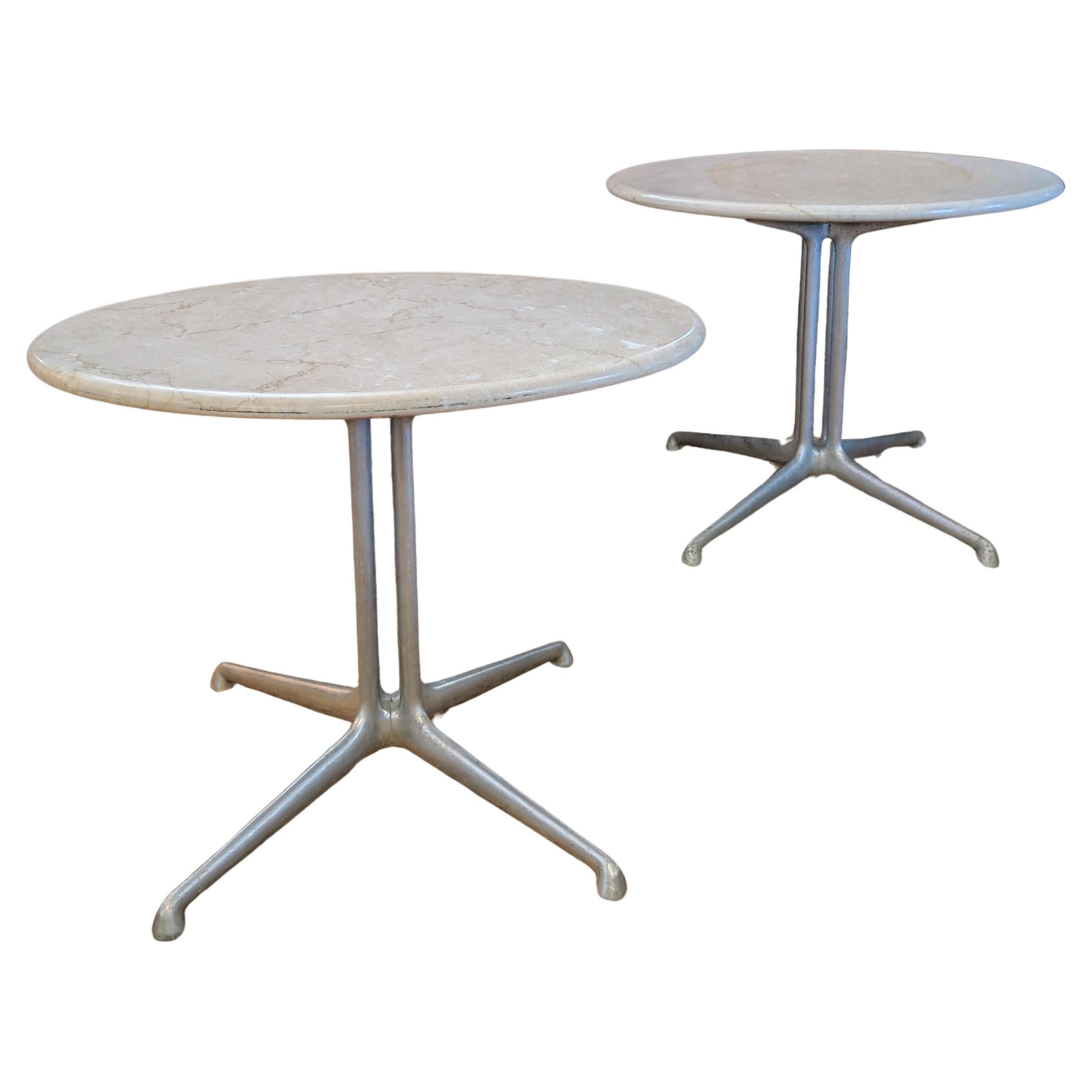 Alexander Girard for Herman Miller Marble Side Tables With La Fonda Bases For Sale