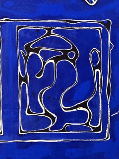 Six & Six Blue White and Black Abstract