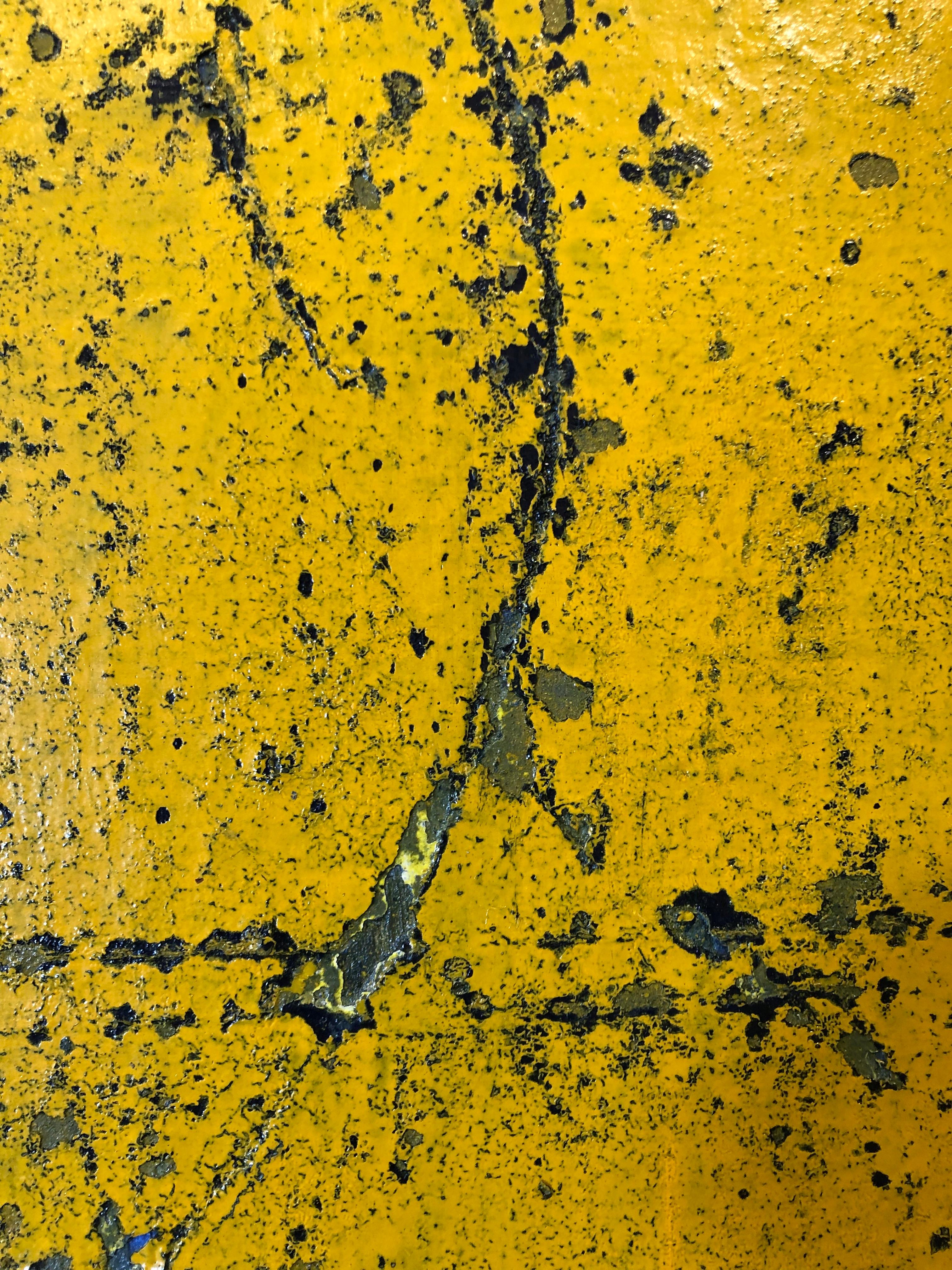Tracks Of The Future Contemporary Yellow Gray Abstract - Painting by Alexander Gore