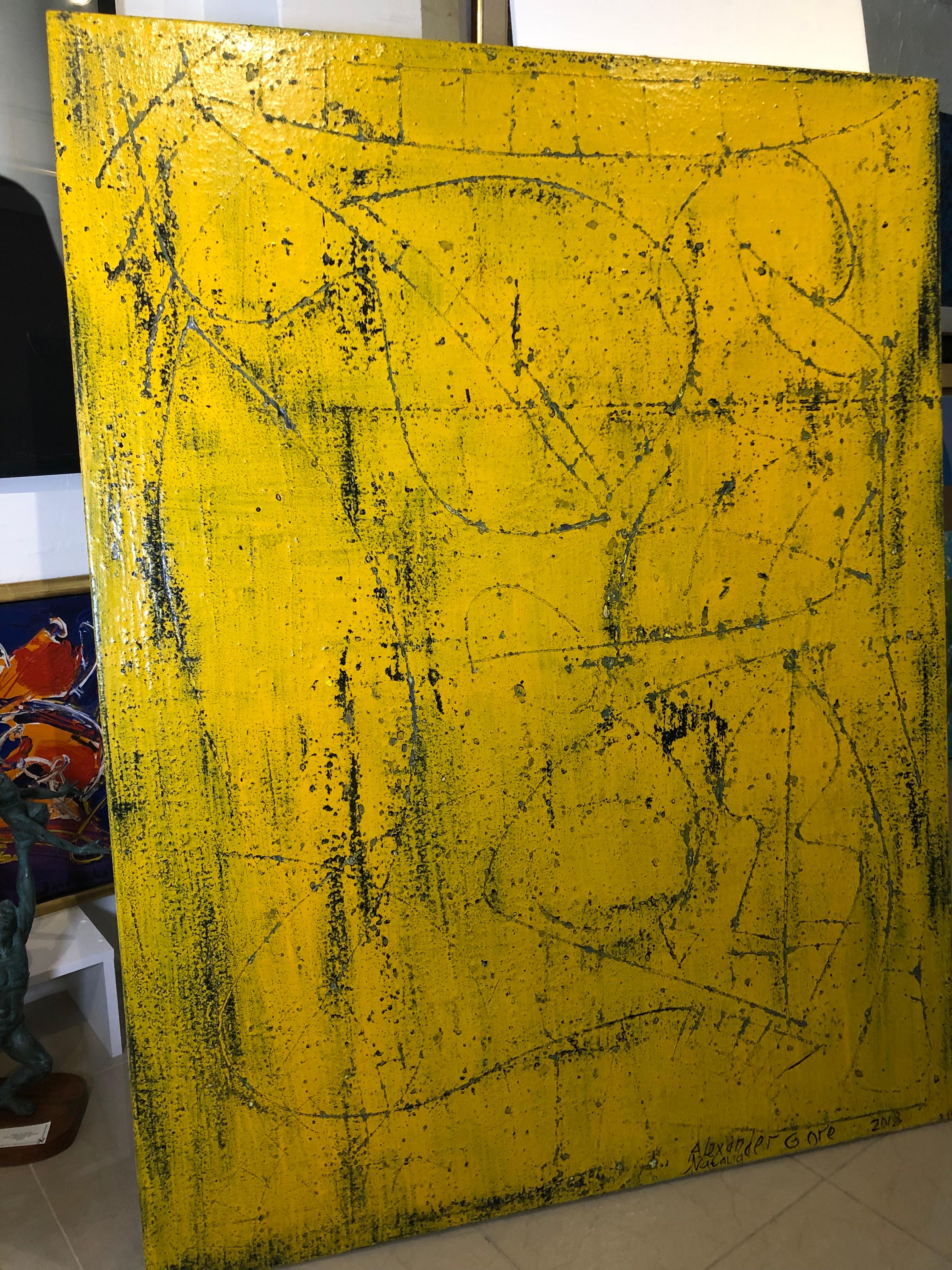 Tracks of the Future Contemporary Yellow Gray Abstract
Natural pigment on Belgian Linen canvas, varnish.
This painting by Alexander and Natalia Gore husband and wife both born in St. Petersburg Russia in 1958 and later emigrated to the USA.