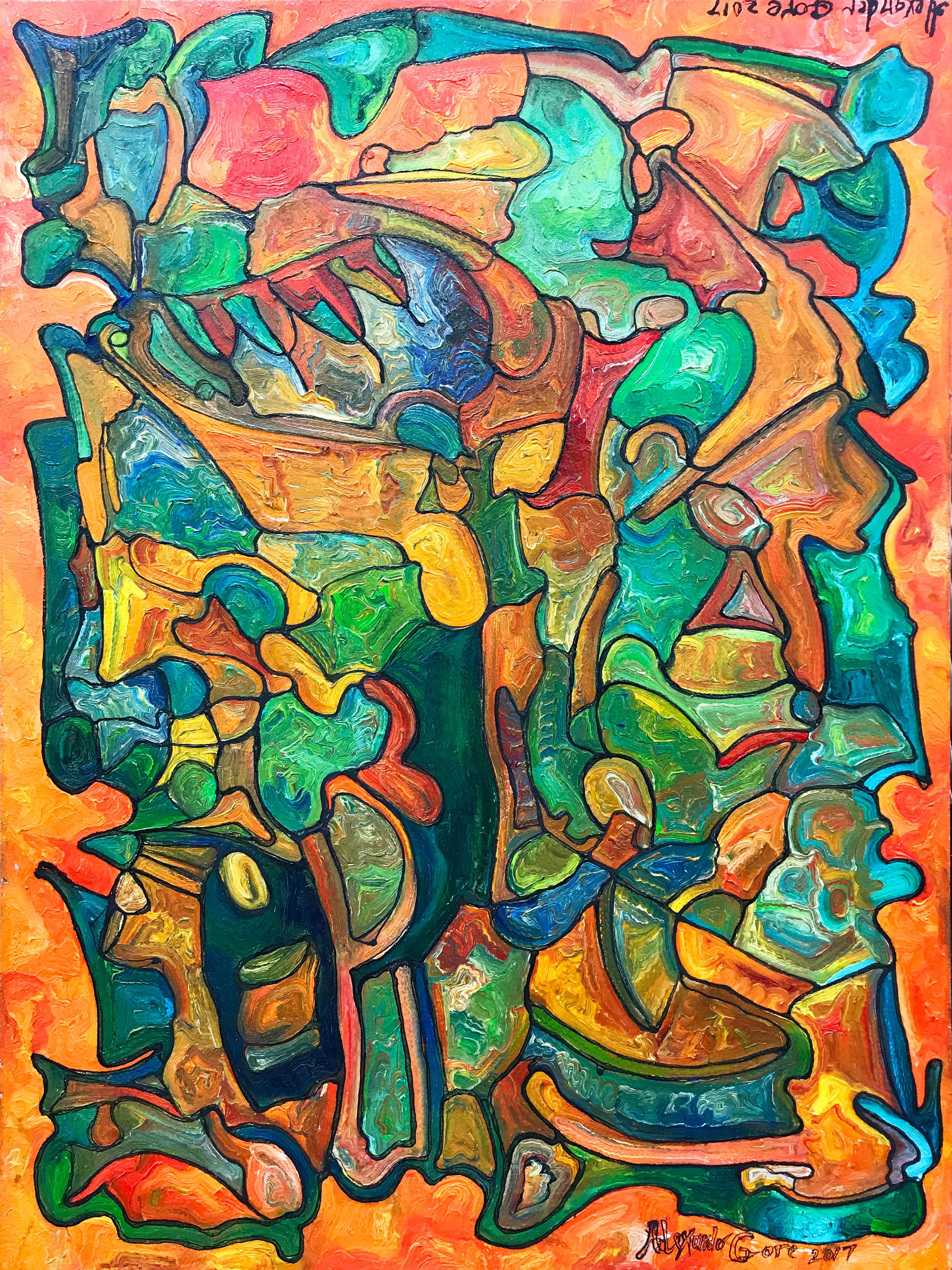 Alexander Gore Abstract Painting - UNCONDITIONAL BLOOMING