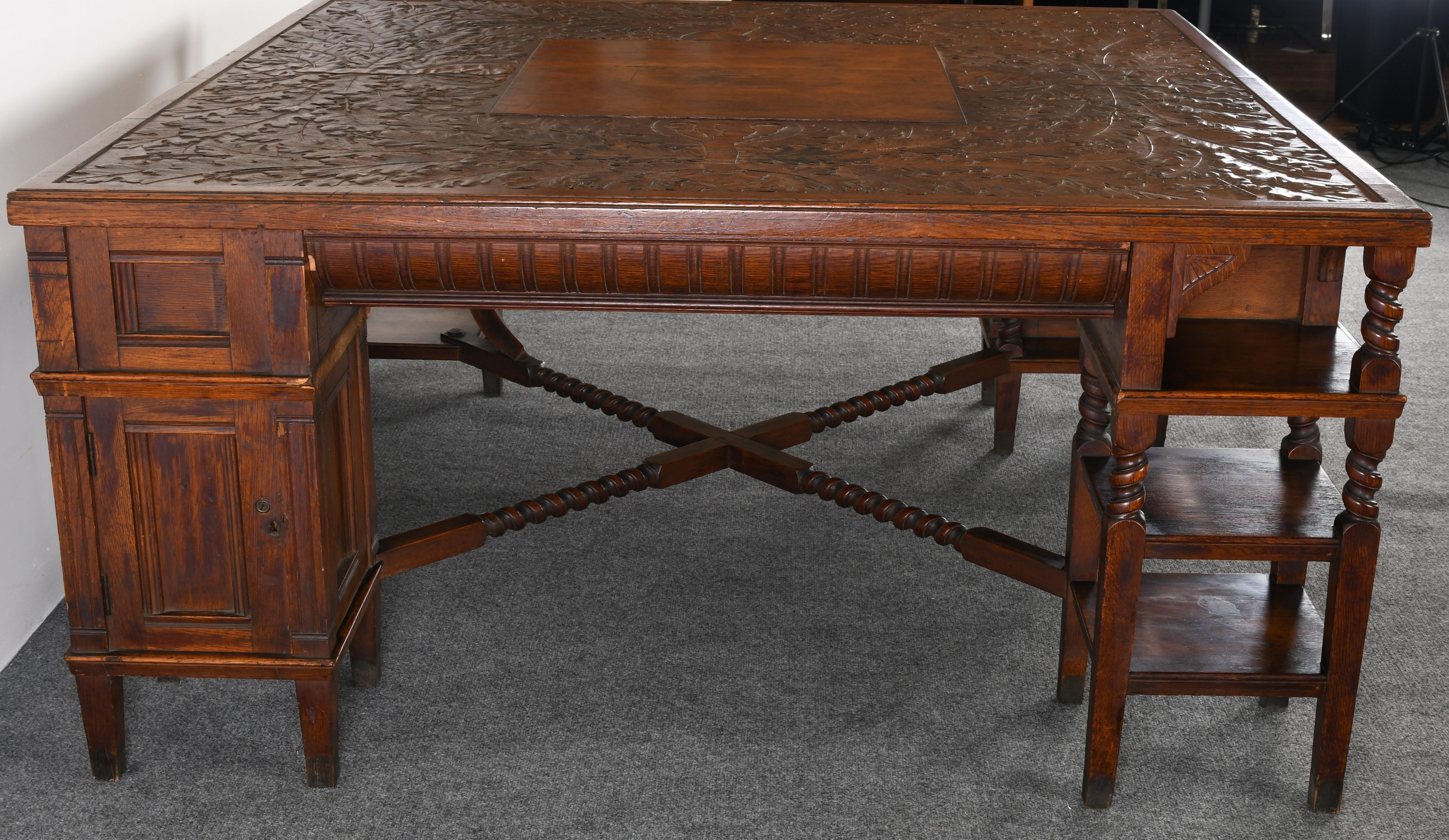 Oak Alexander Graham Bell's Partner's Desk from the Birchbrow Mansion, 19th Century