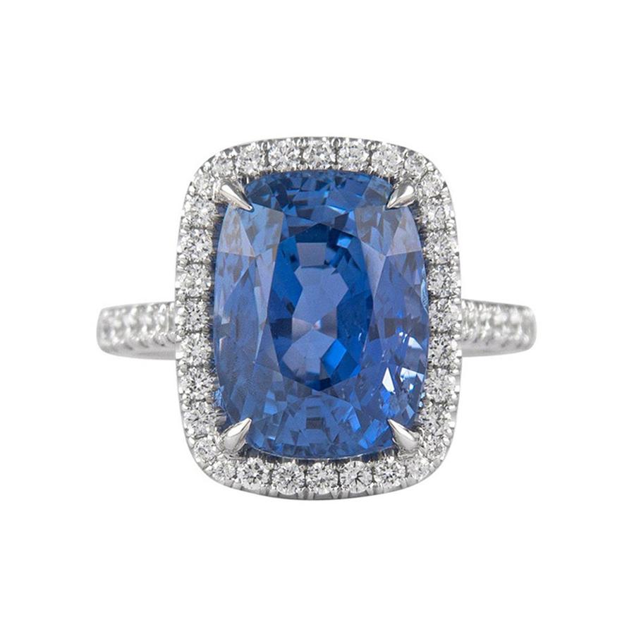 Alexander GRS zertifiziert 10::03ct birmanischen Saphir keine Hitze mit Diamanten 18k