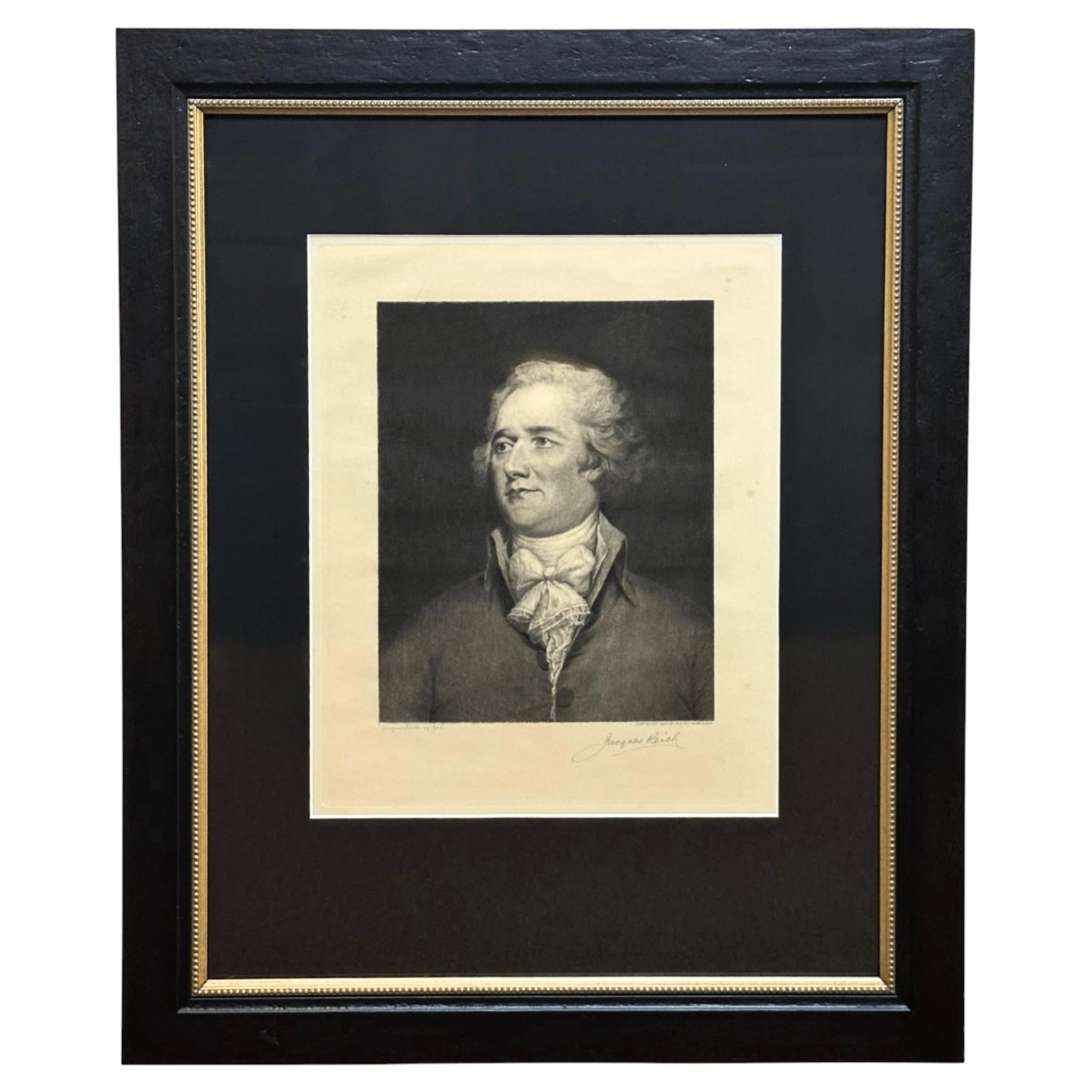 Alexander Hamilton Radierung von Jacques Reich, veröffentlicht von G.P. Putnam, 1904