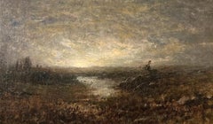 Moonlight 19th Century Tonalist Landscape by Alexander Helwig Wyant (1836-1892)