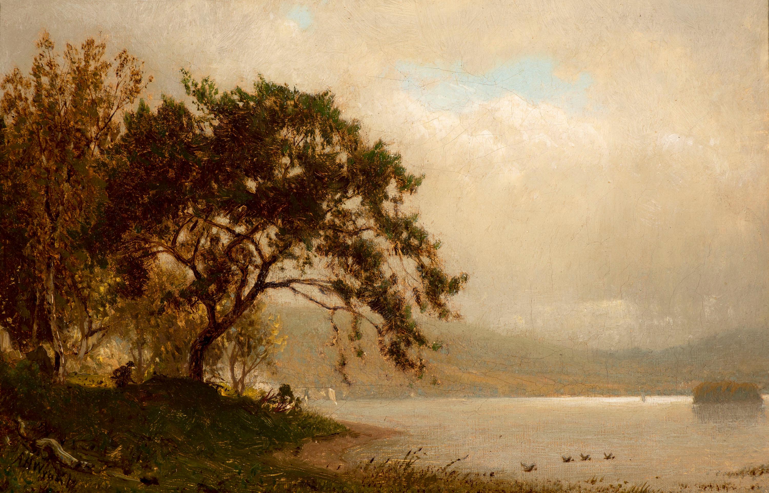 Alexander Helwig Wyant Landscape Painting - The Duck Hunter
