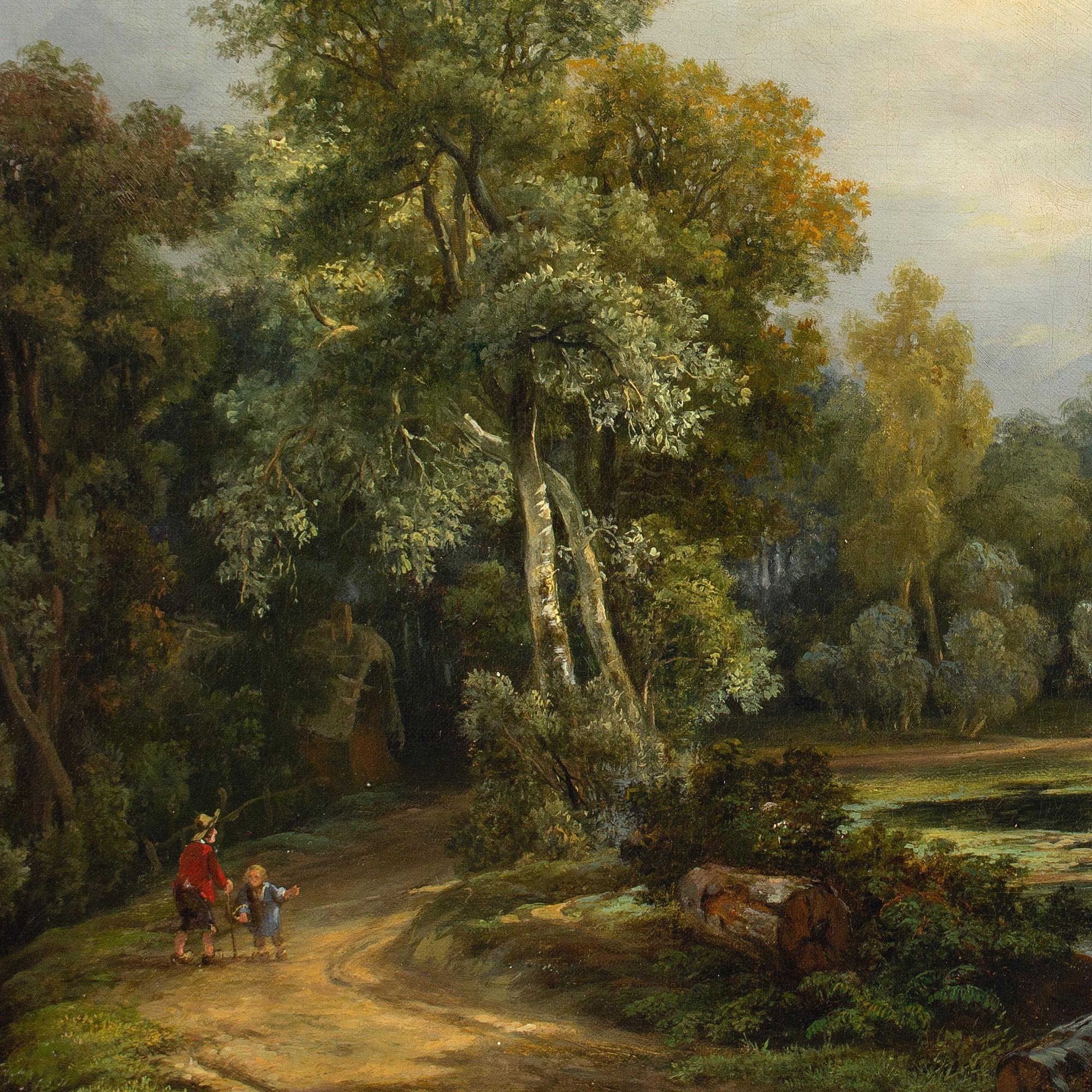Alexander Hieronymus Bakhuyzen, Landscape With Cottage, Figures & Cattle 4