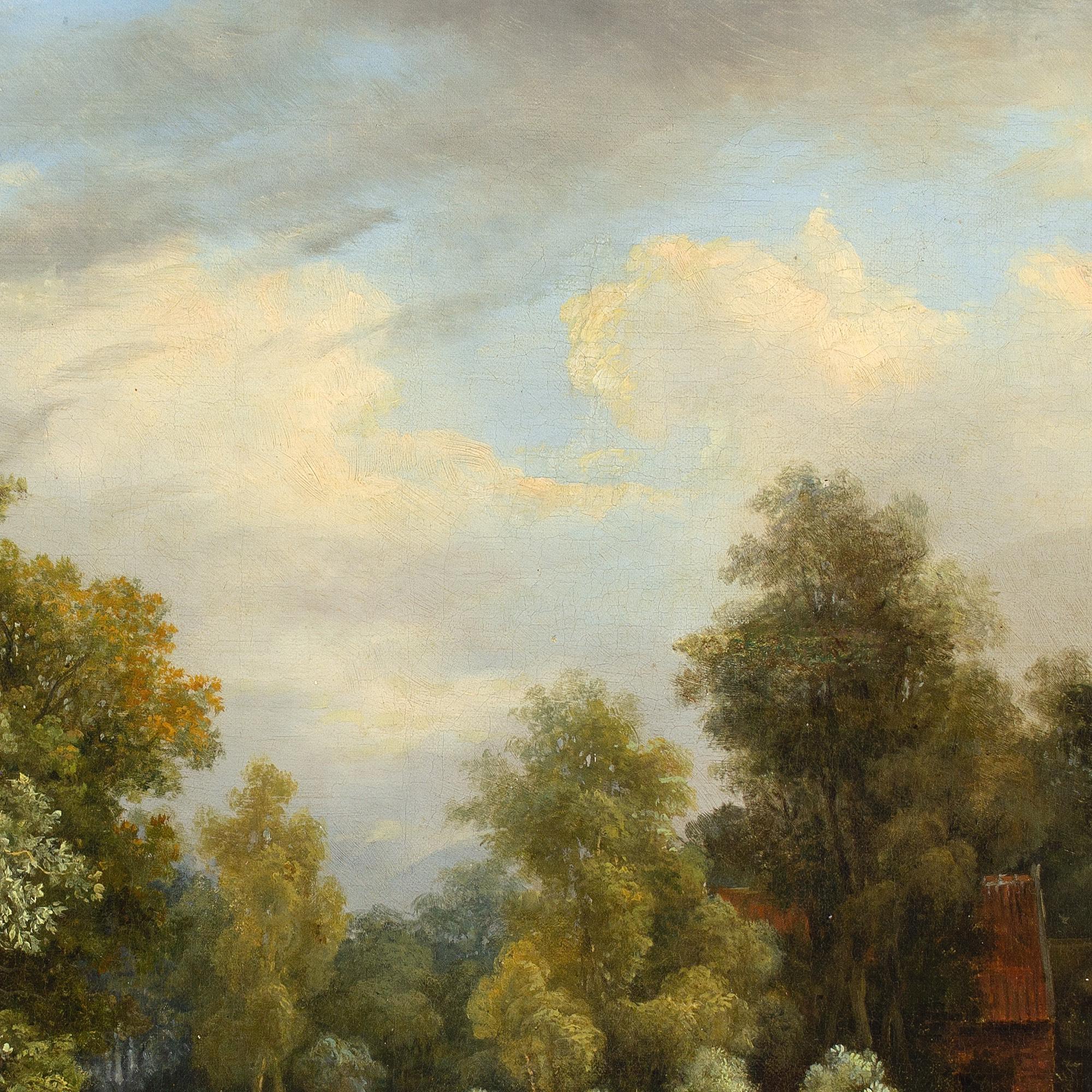 Alexander Hieronymus Bakhuyzen, Landscape With Cottage, Figures & Cattle 6