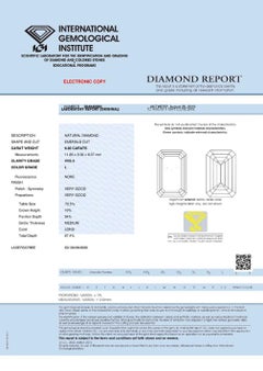 Alexander IGI Anillo solitario de diamantes talla esmeralda de 6,05 quilates Oro amarillo de 18k