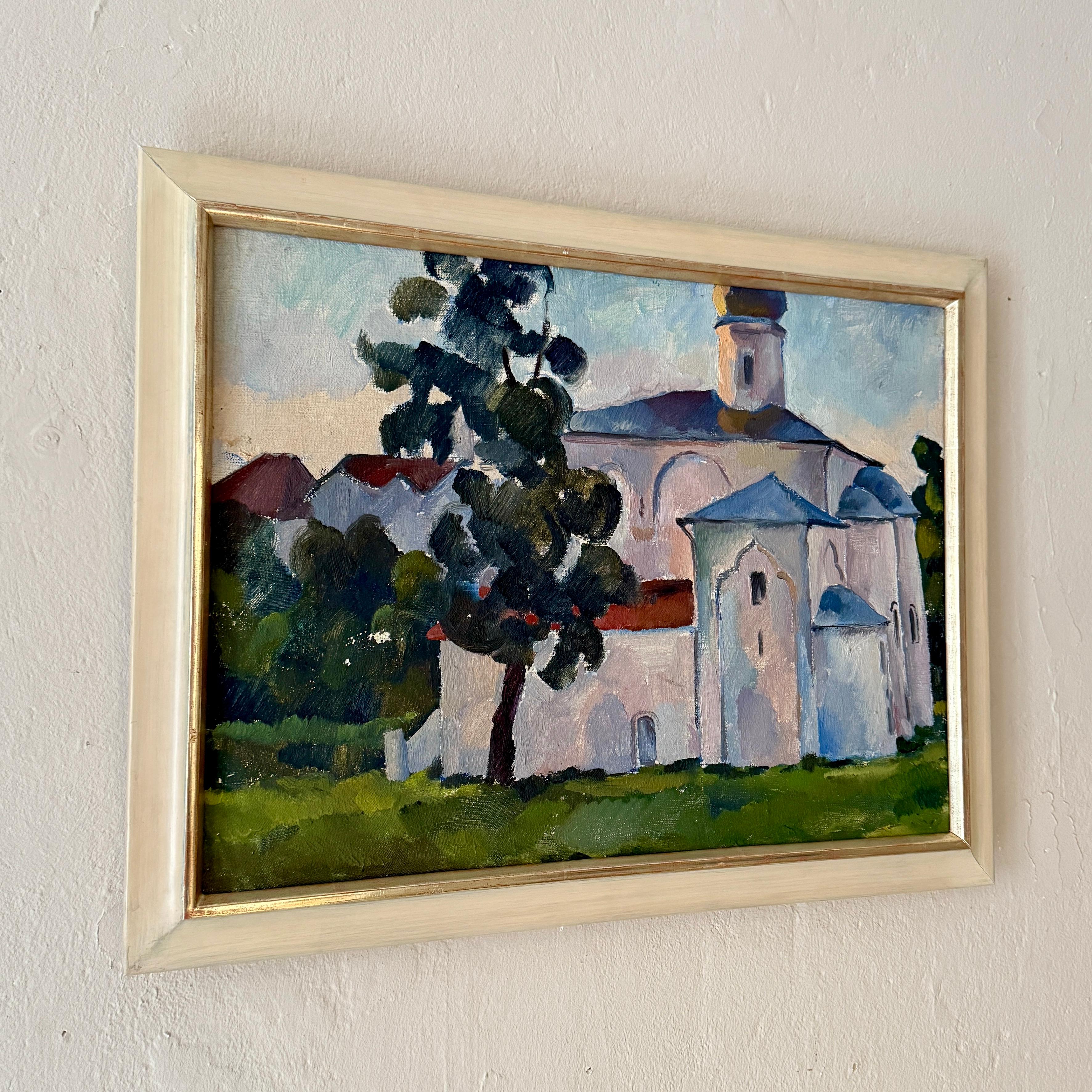 Ein fesselndes russisches Ölgemälde mit dem Titel 