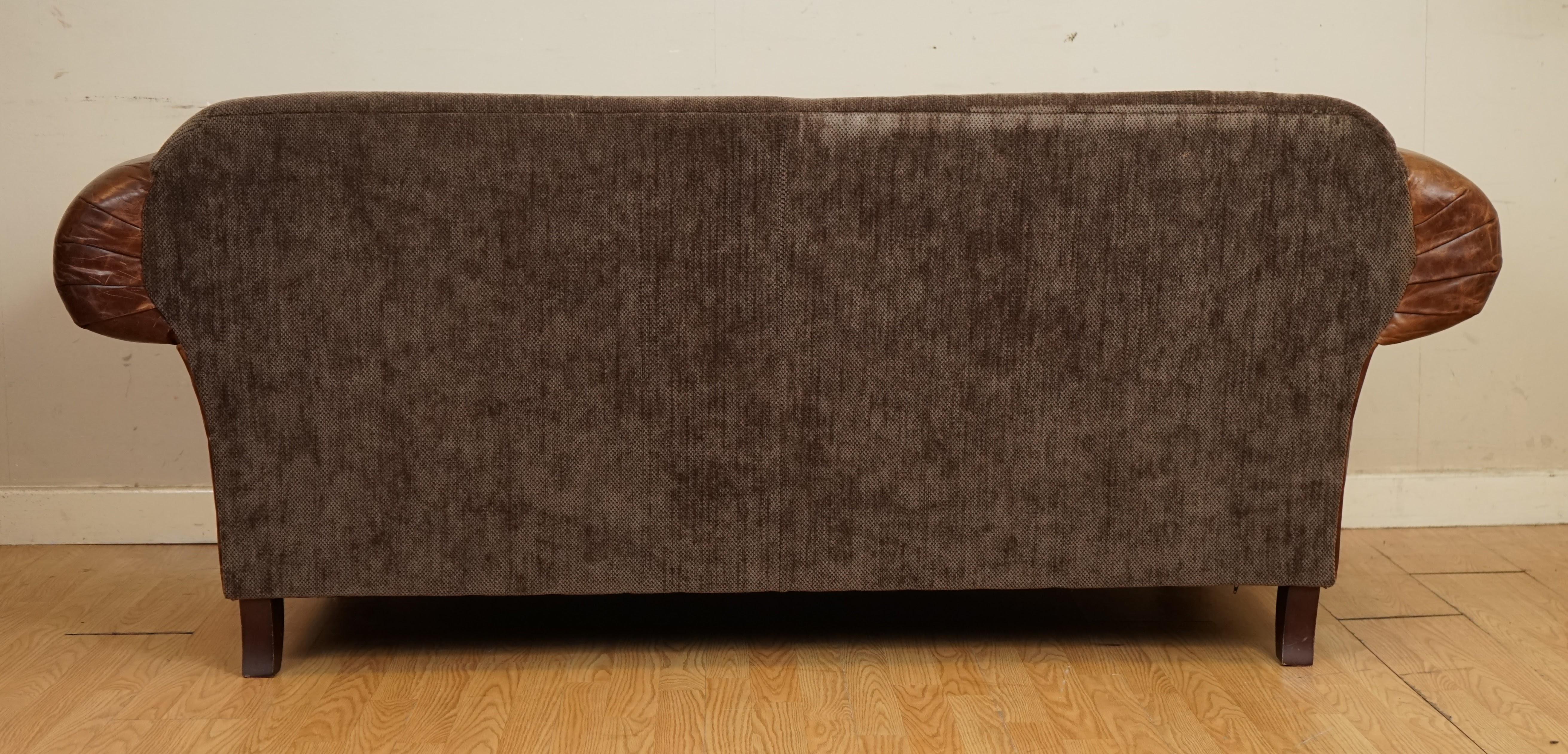 Alexander and James Distressed Chesterfield Two Seater Leather and