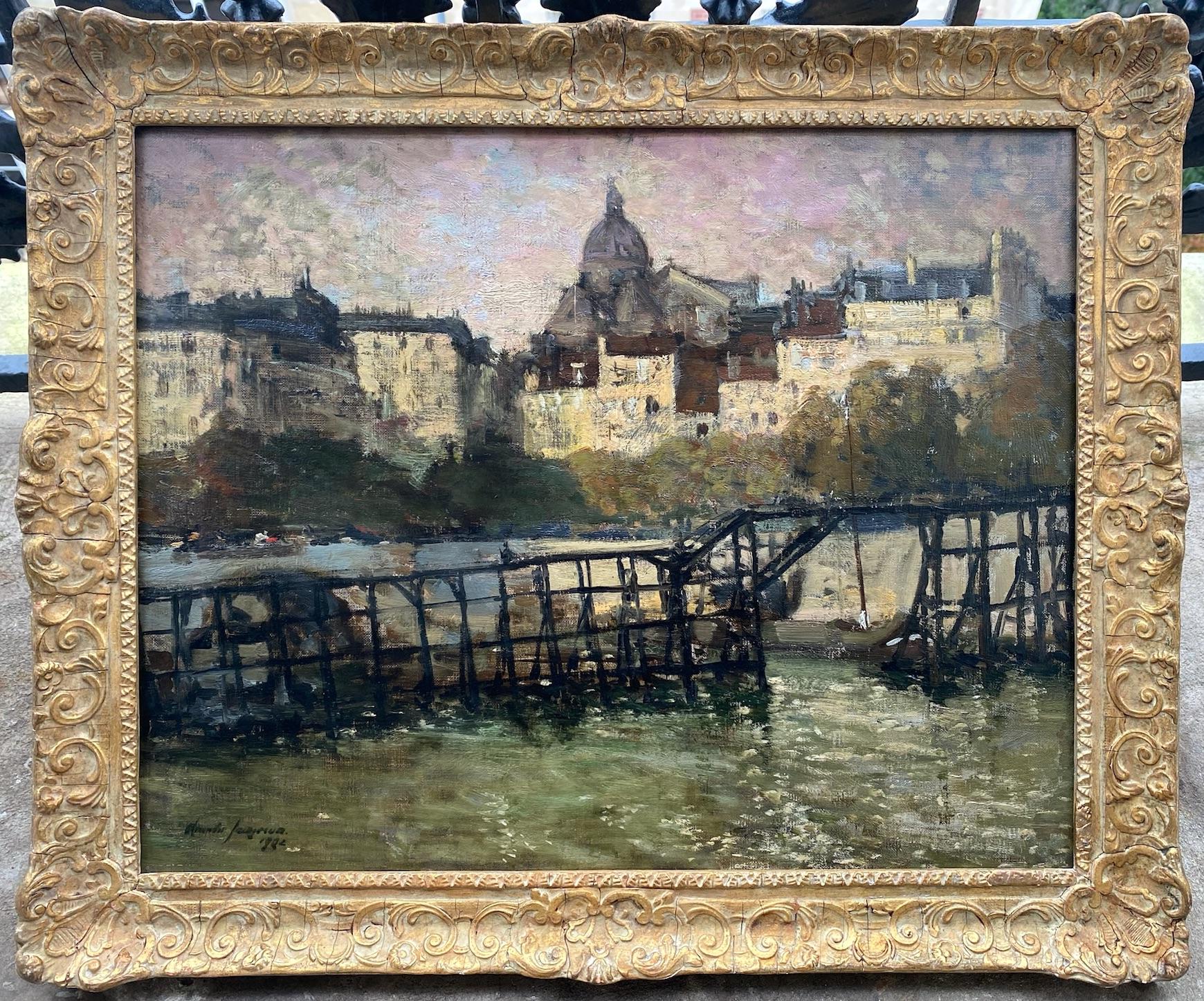 Uno scozzese a Parigi, 1902 Cielo rosa sulla Senna Quadro impressionista in vendita 3