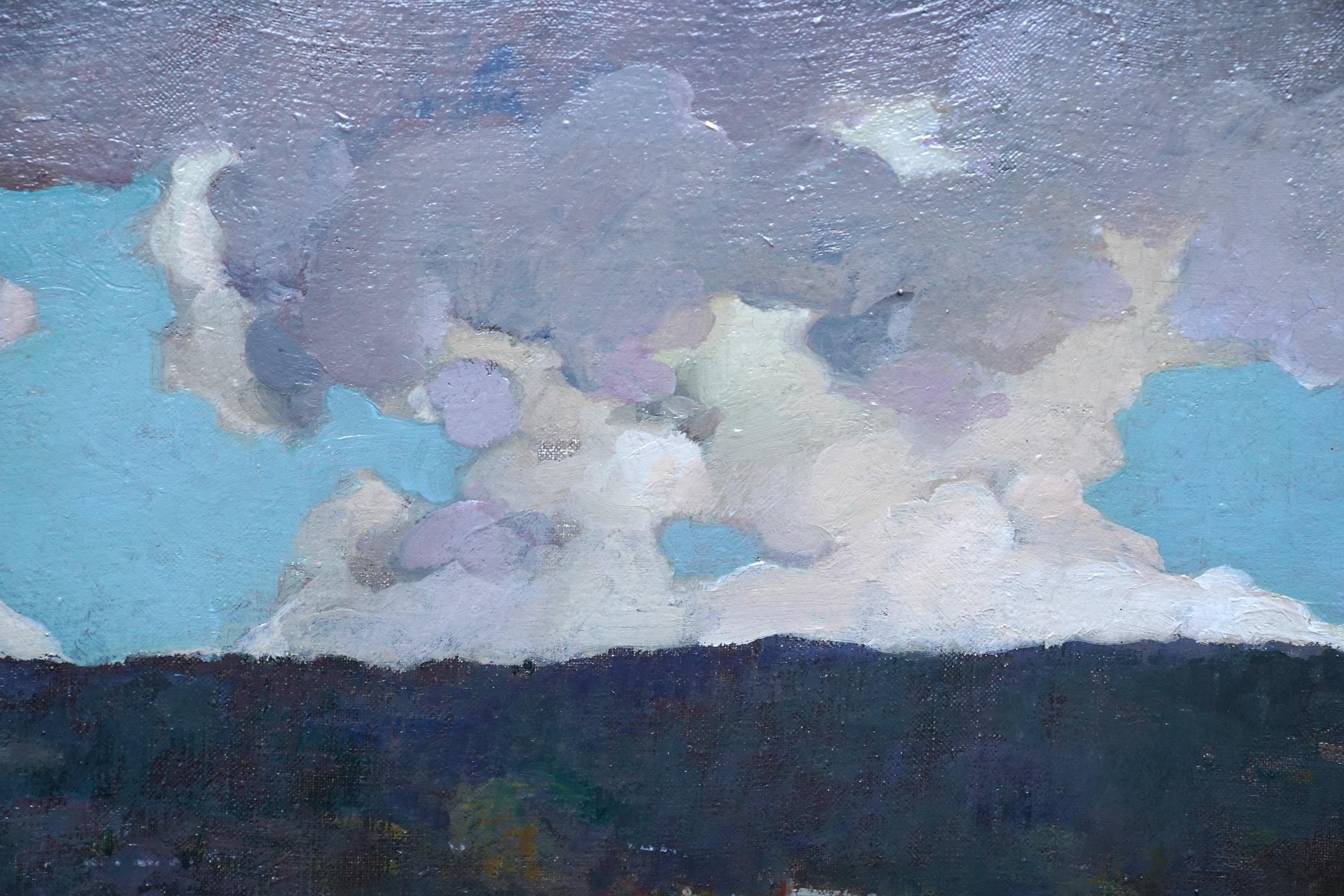 Evening on the Lake - Schottisches Ölgemälde einer impressionistischen Landschaft im Edwardianischen Stil im Angebot 6