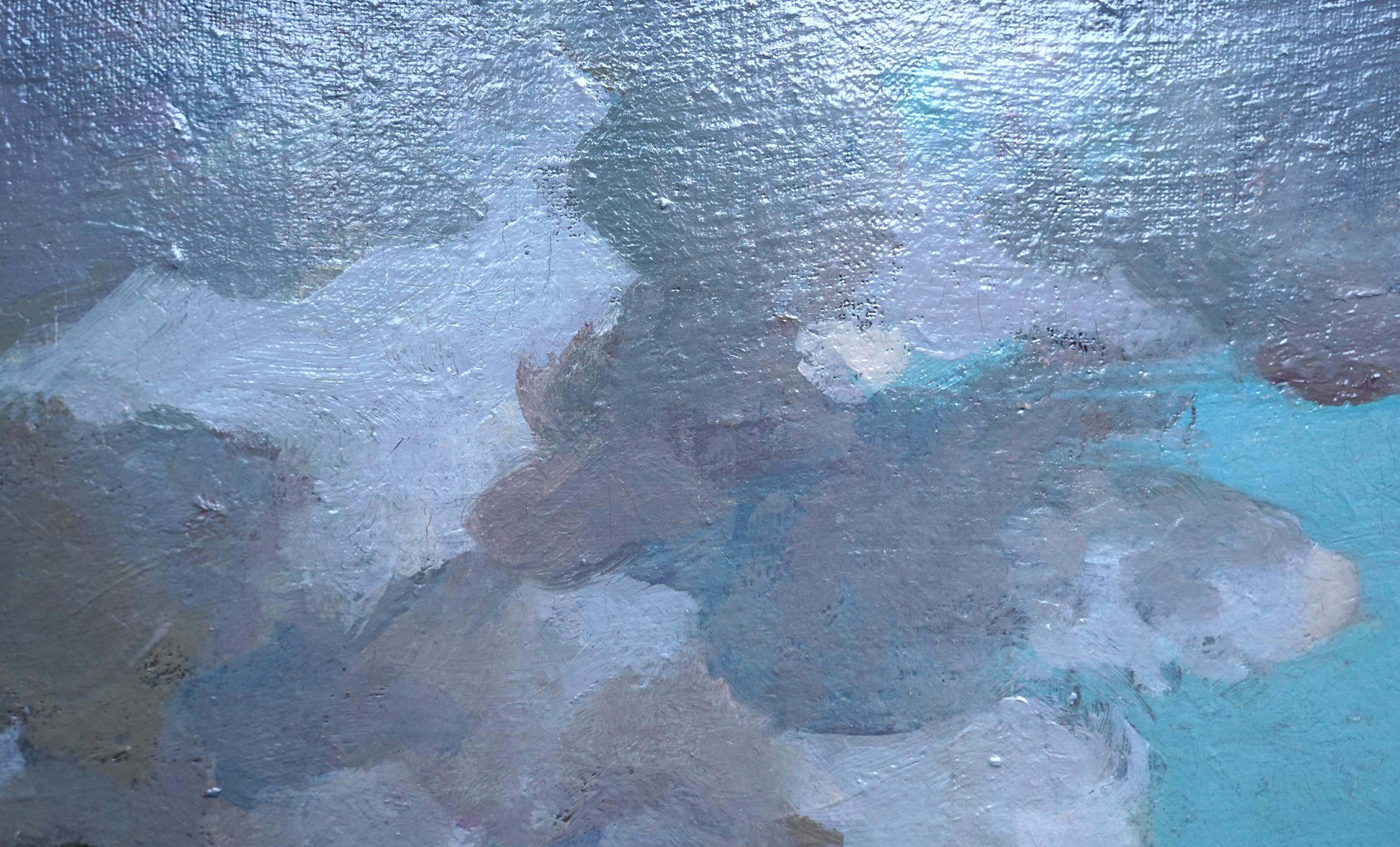 Evening on the Lake - Schottisches Ölgemälde einer impressionistischen Landschaft im Edwardianischen Stil im Angebot 8