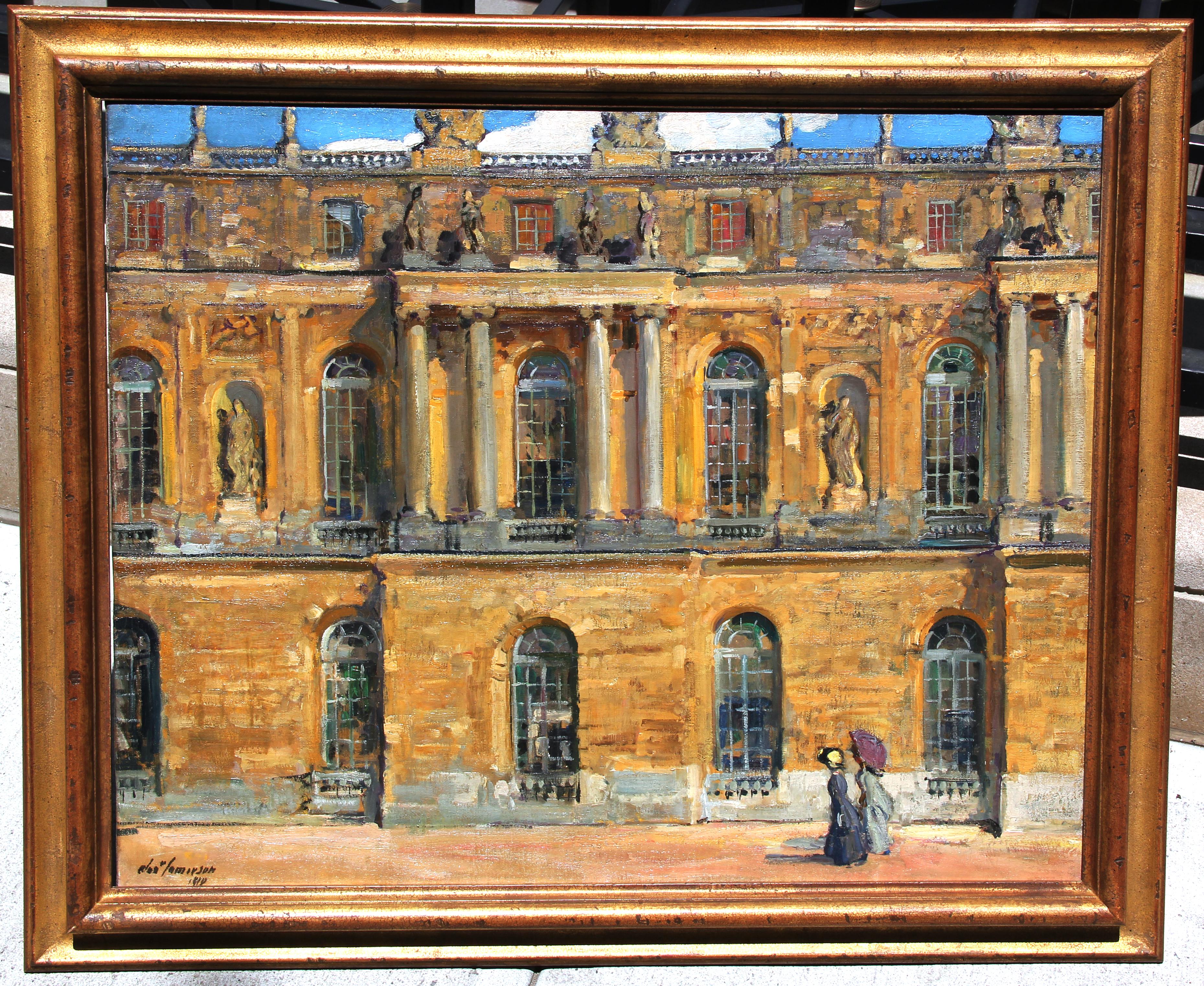 Palais de Versailles - Alexander Jamieson - British - 1910 - Oil on Canvas For Sale 1