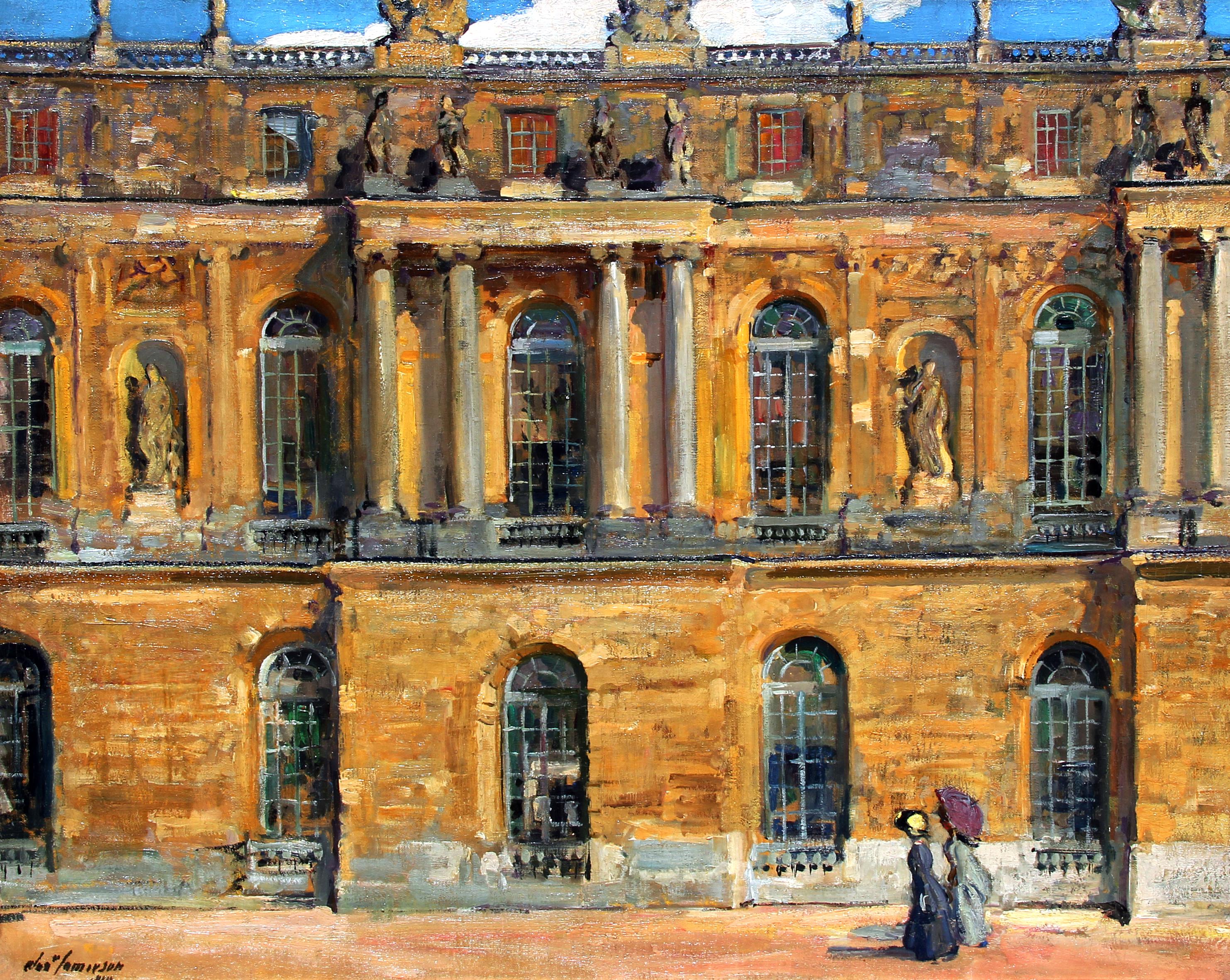 ALEXANDER JAMIESON
British, 1873–1937

Palais de Versailles

Signed and dated 1910
Oil on canvas
25 x 31¼ inches (63.5 x 79.3 cm)
Framed: 30½ x 37 inches (77.5 x 94 cm)

Provenance
Private Collection, New York