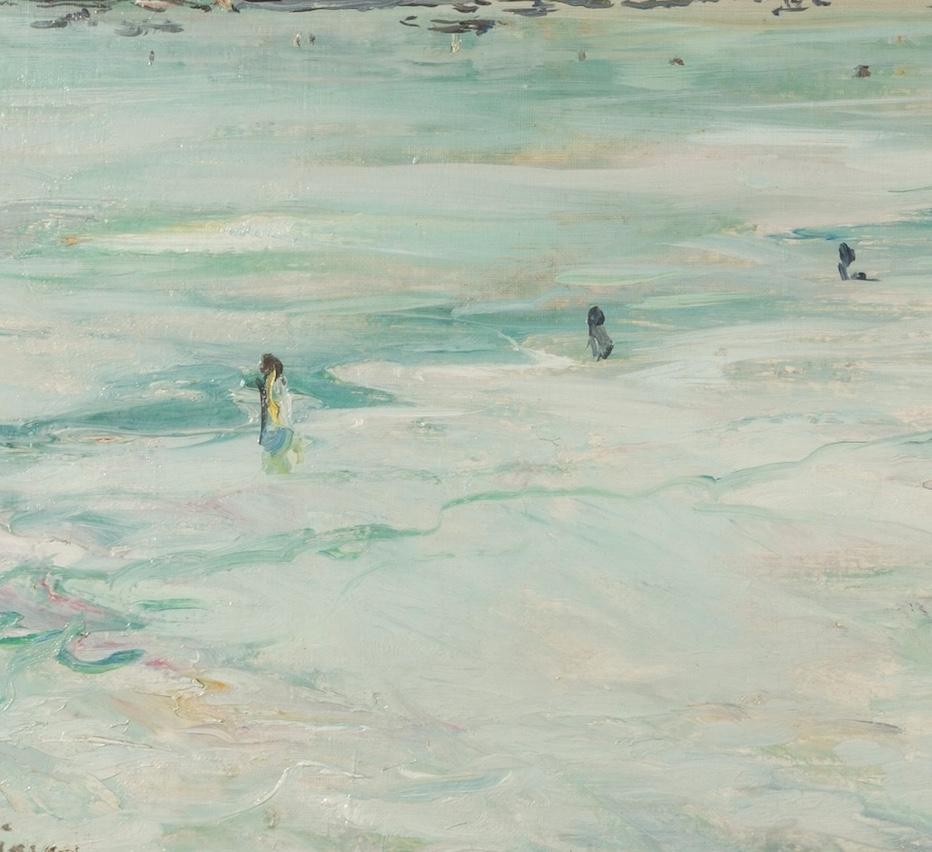 Venezia dal ponte della S.S. Orfod, 1931 - Pittura ad olio con paesaggio urbano e barche in vendita 4