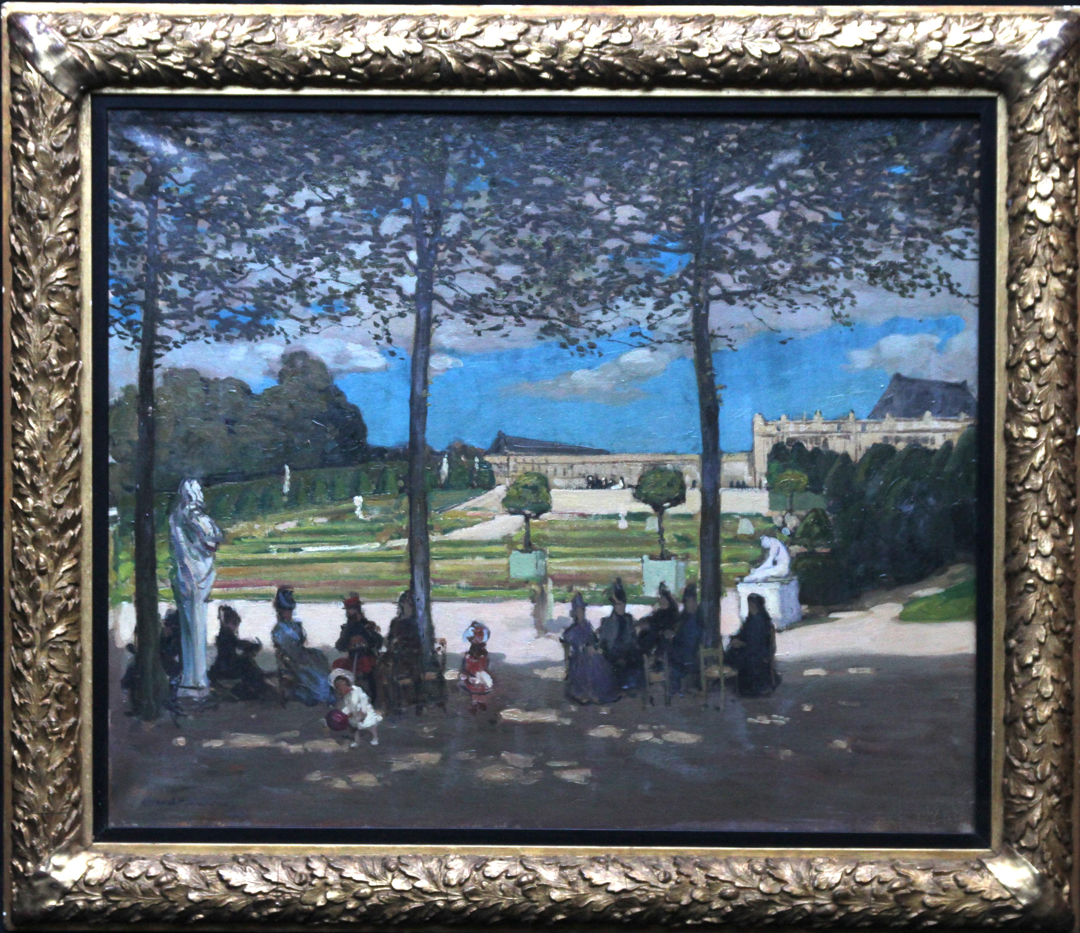 Versailles - Scottish Edwardian art French garden landscape exh. oil painting 5