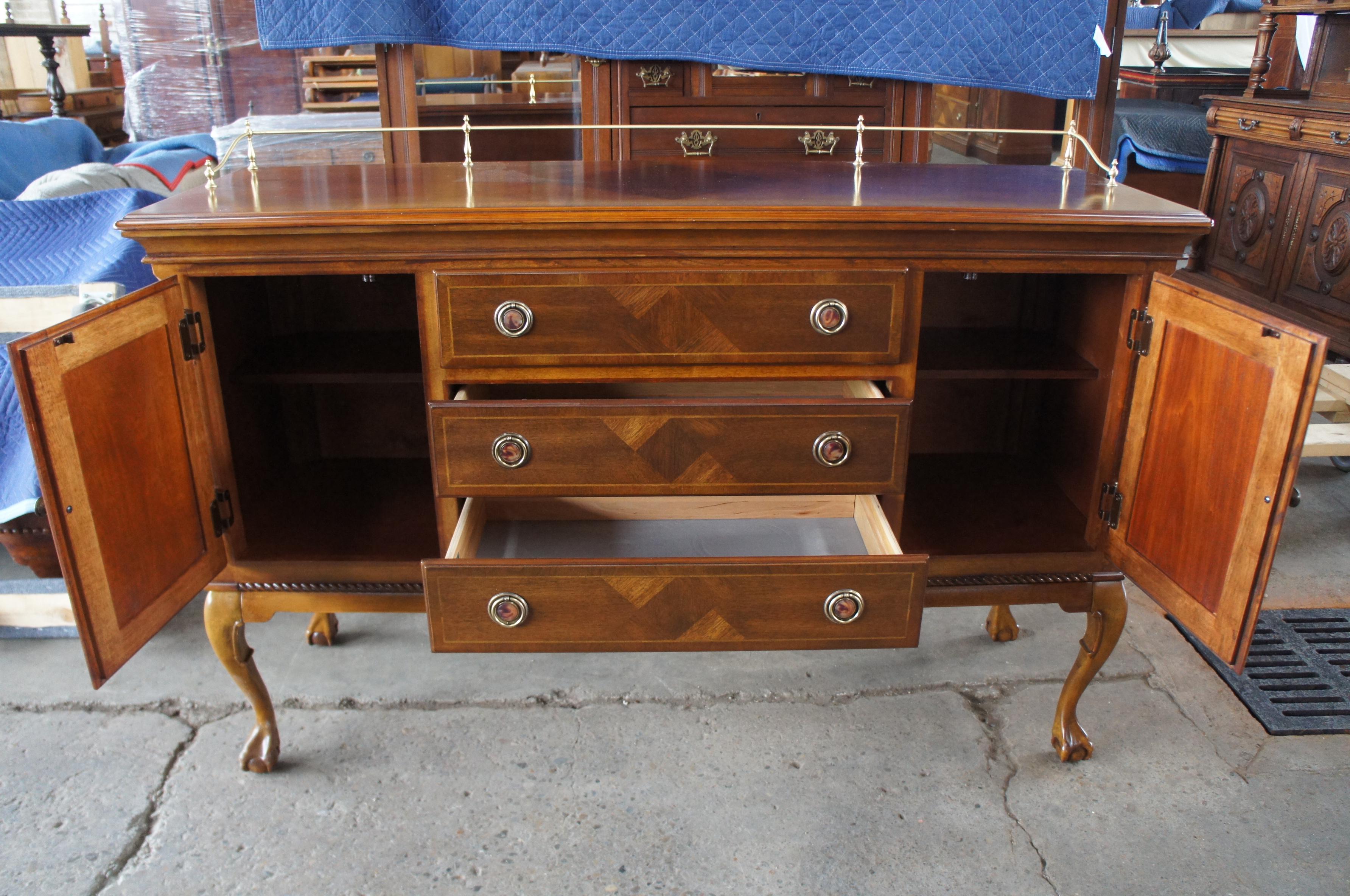 20th Century Alexander Julian Home Colours Chippendale Sideboard Buffet Server Ball & Claw