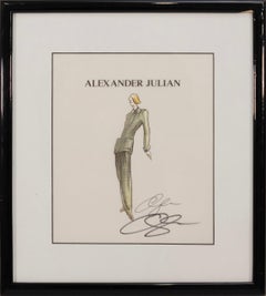 Alexander Julian - Vintage Fashion Illustration Farbe Marker & Tinte Skizze